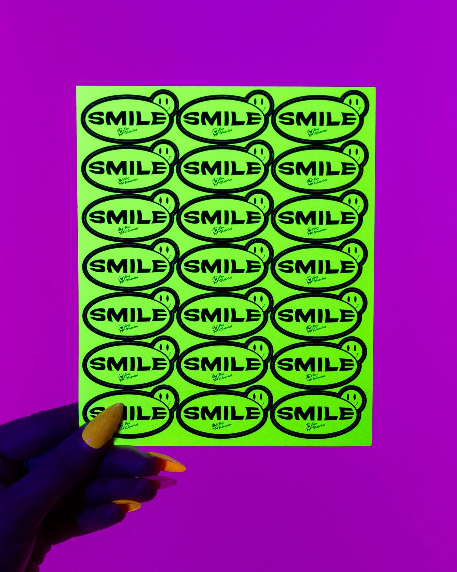 21pc "SMILE" Yellow Sticker Sheet - Image 3