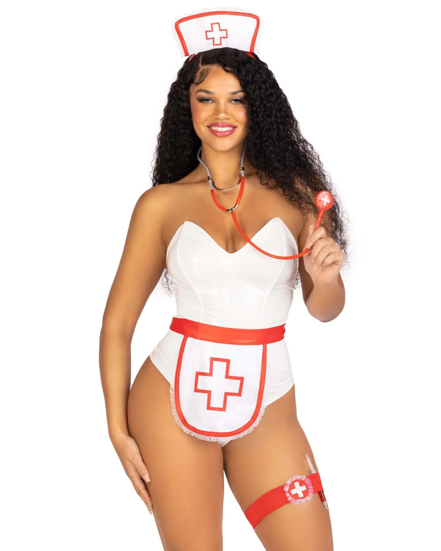 5pc Red/White Nurse Unisex Accessory Set - Image 8