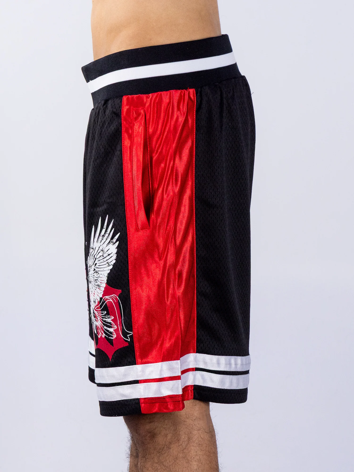 Above All Things Sovereign Men's Black/Red Football Shorts - Image 2