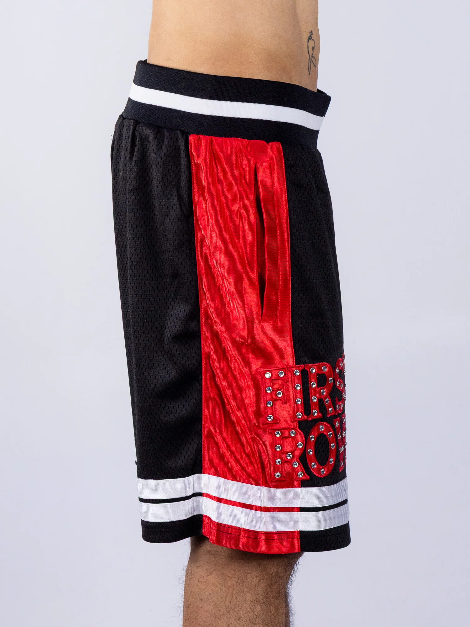 Above All Things Sovereign Men's Black/Red Football Shorts - Image 3