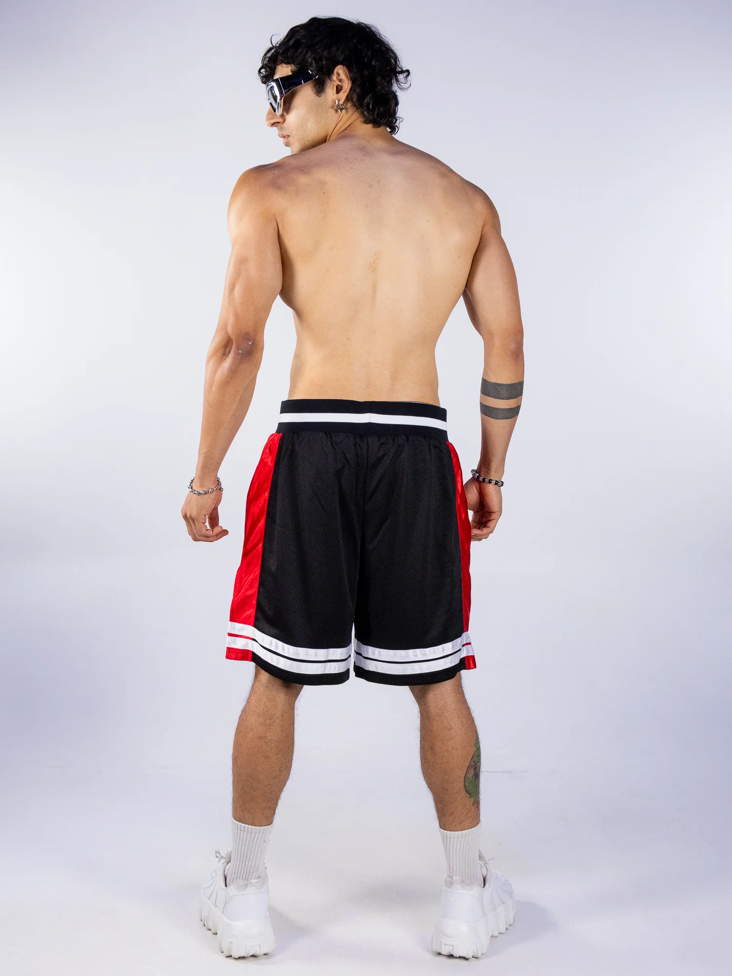 Above All Things Sovereign Men's Black/Red Football Shorts - Image 7