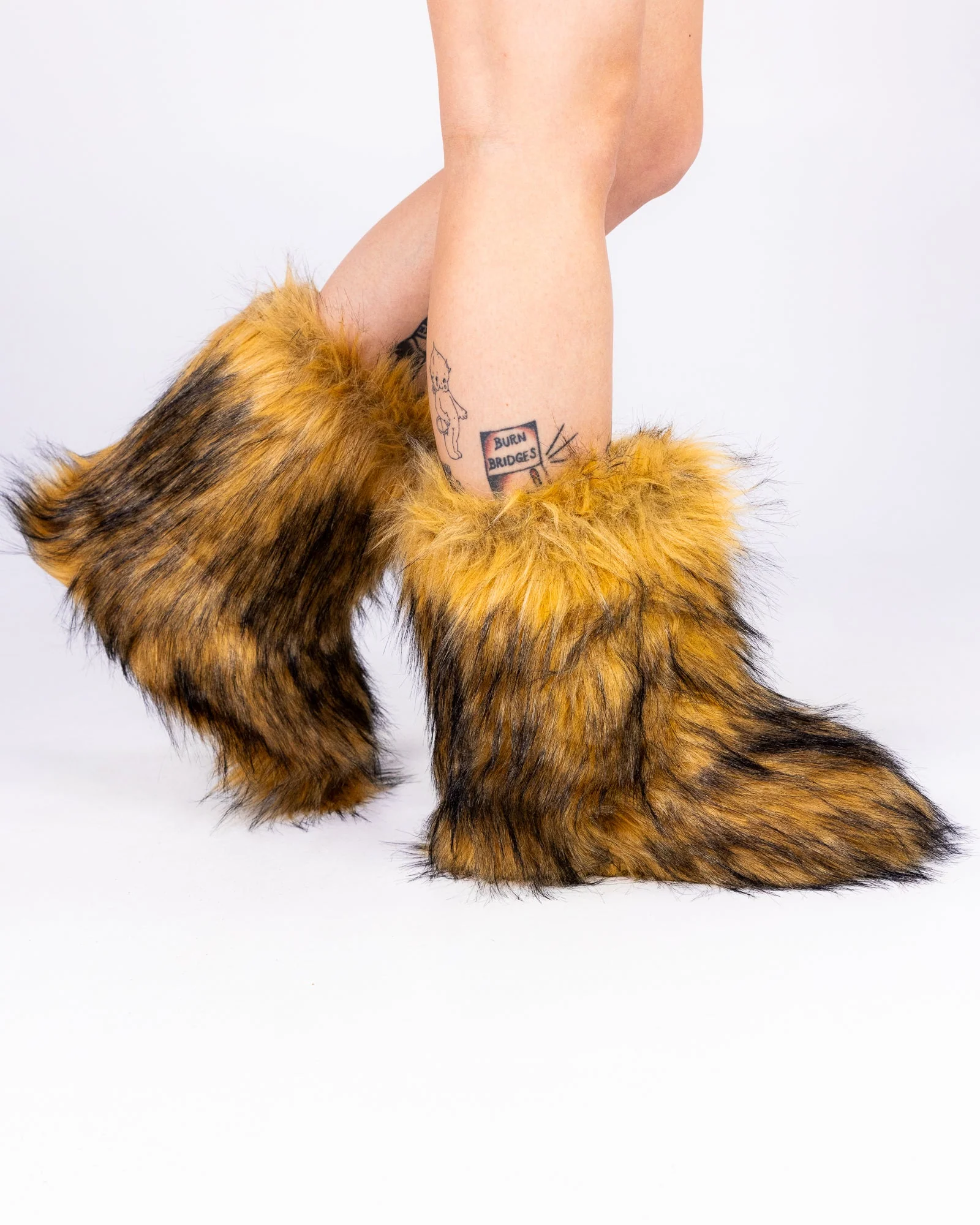 Women's Brown Boots With The Fur - Image 2