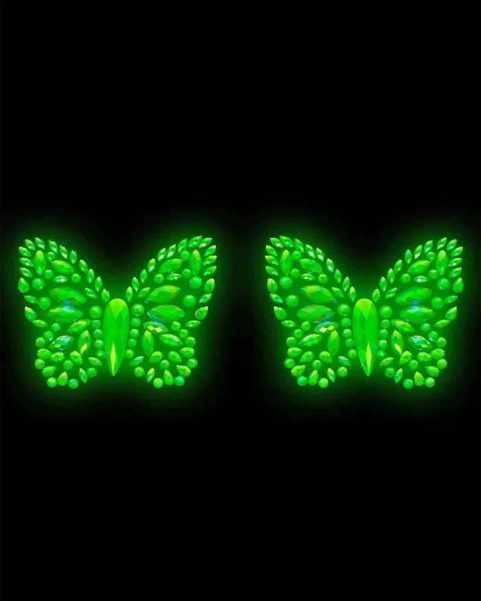 Butterfly Glow In The Dark Jewel Pasties - Image 2
