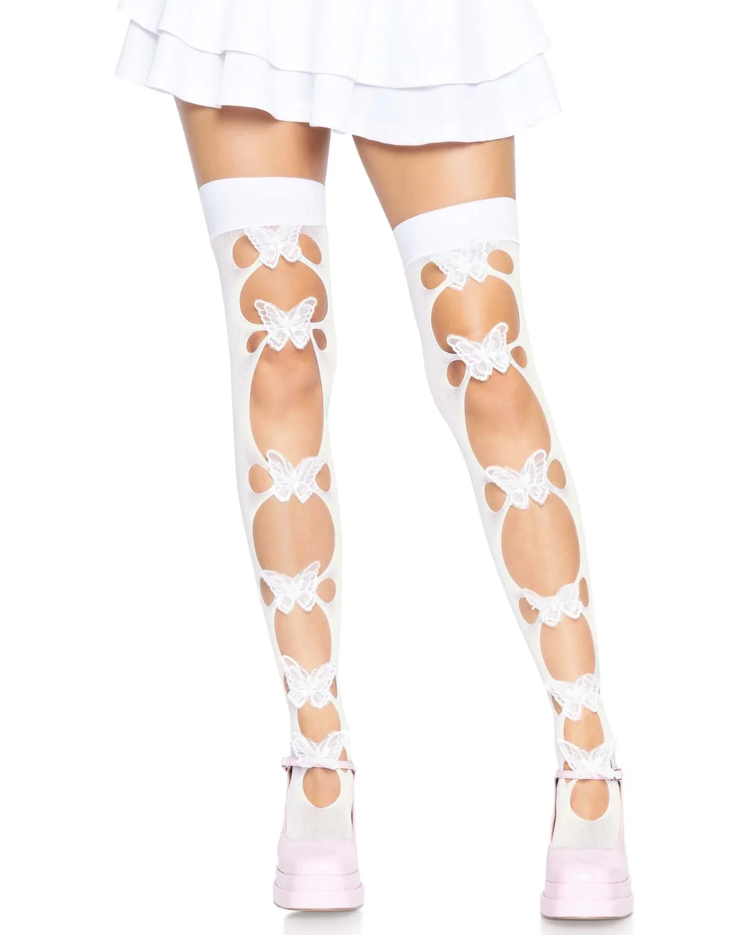 Butterfly Women's Cut Out Thigh Highs - Image 6