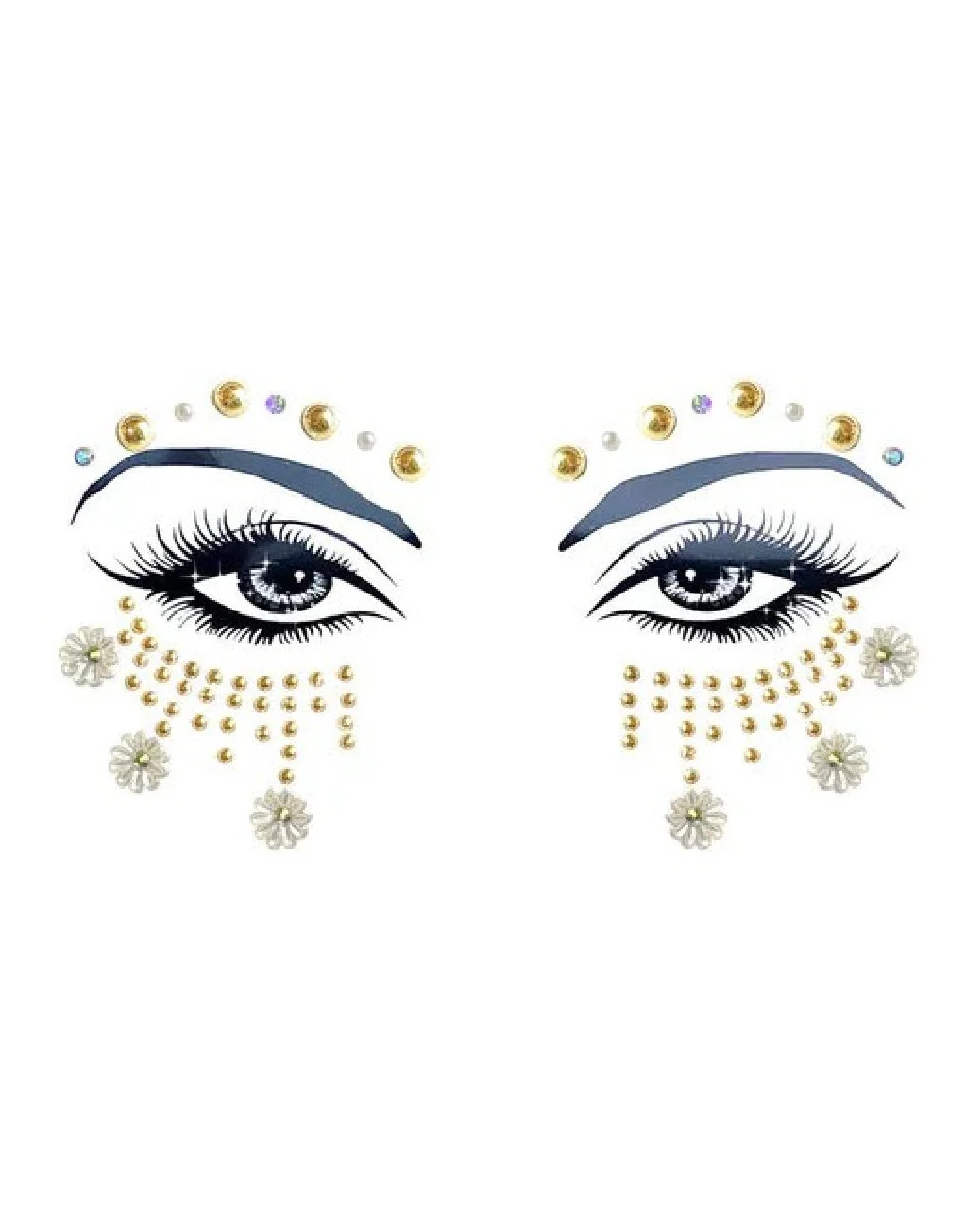Carnival Daisy Gold Face Jewels - Image 2