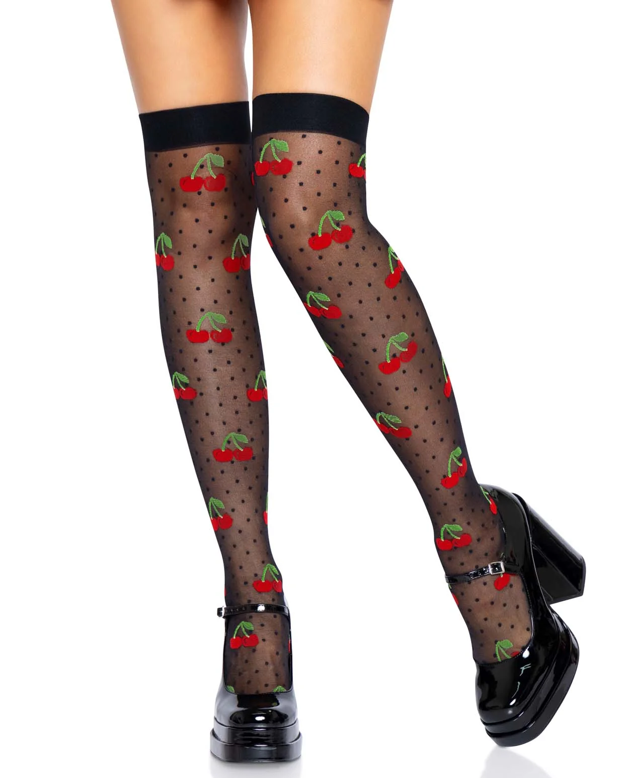 Cherry Women's Sheer Thigh Highs - Image 5