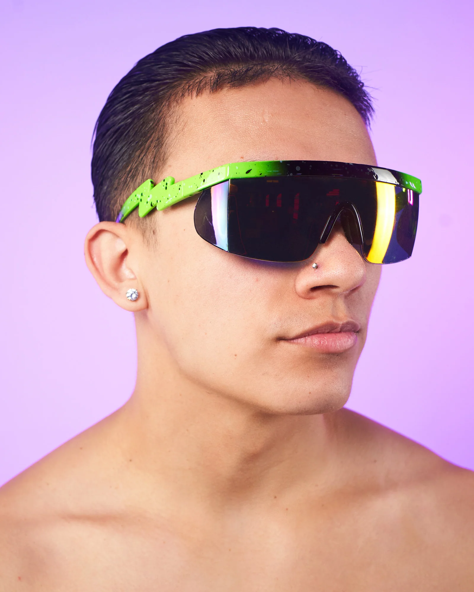 Polychromatic Electric-Shaped Sunglasses