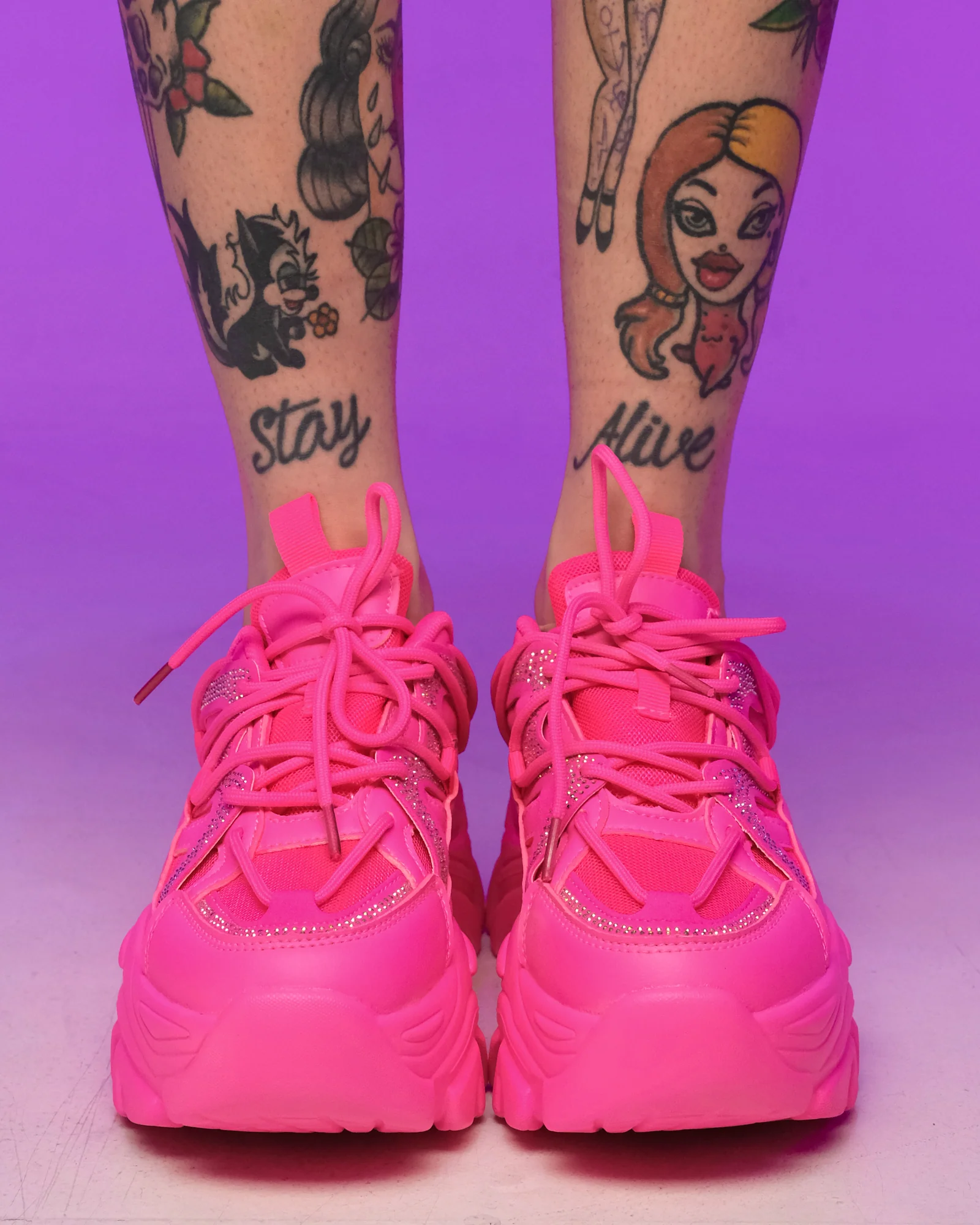 Hot Pink Steppin' Out Sneakers - Image 3