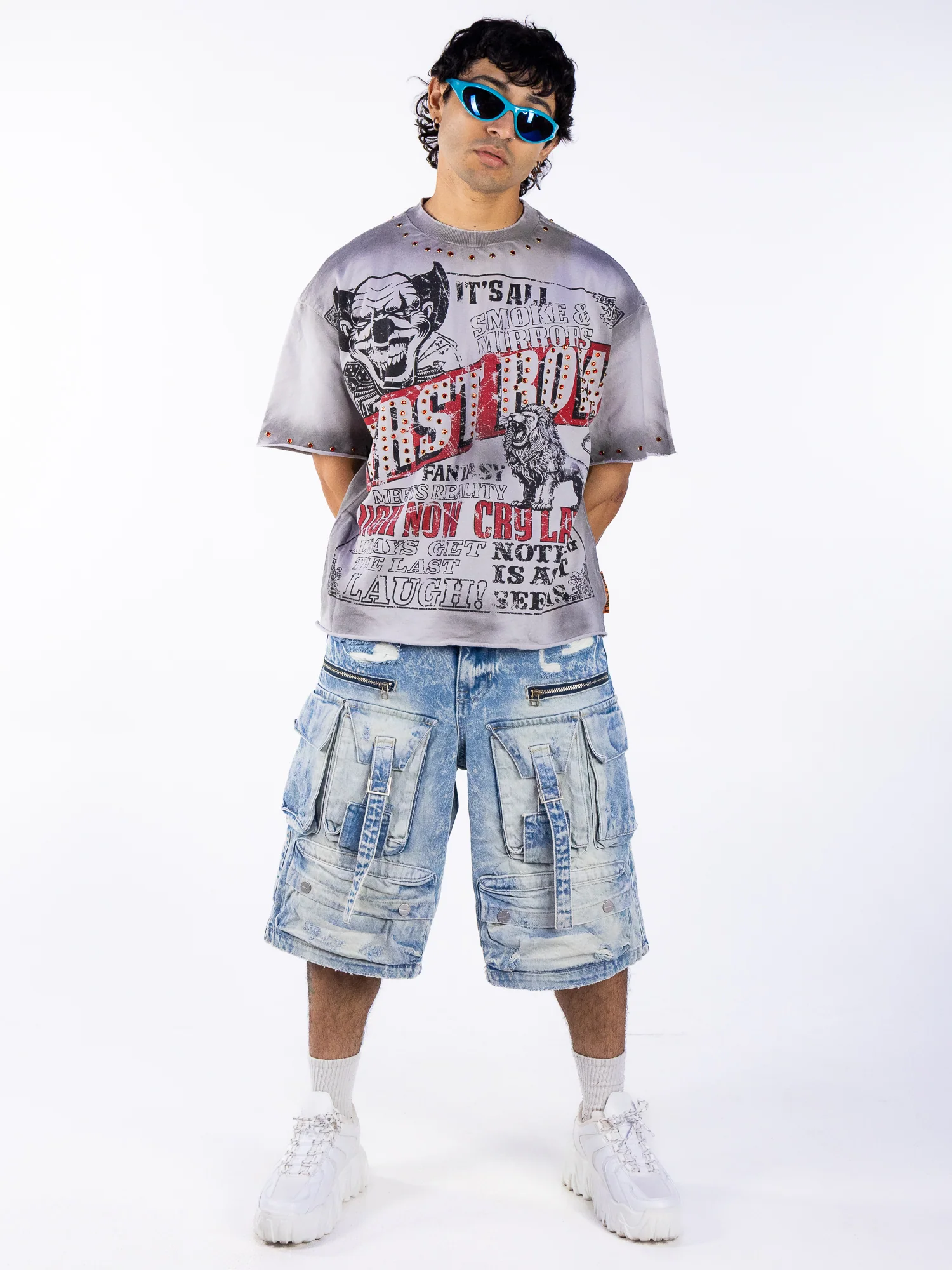 Dark Circus Men's Gray Tee - Image 2