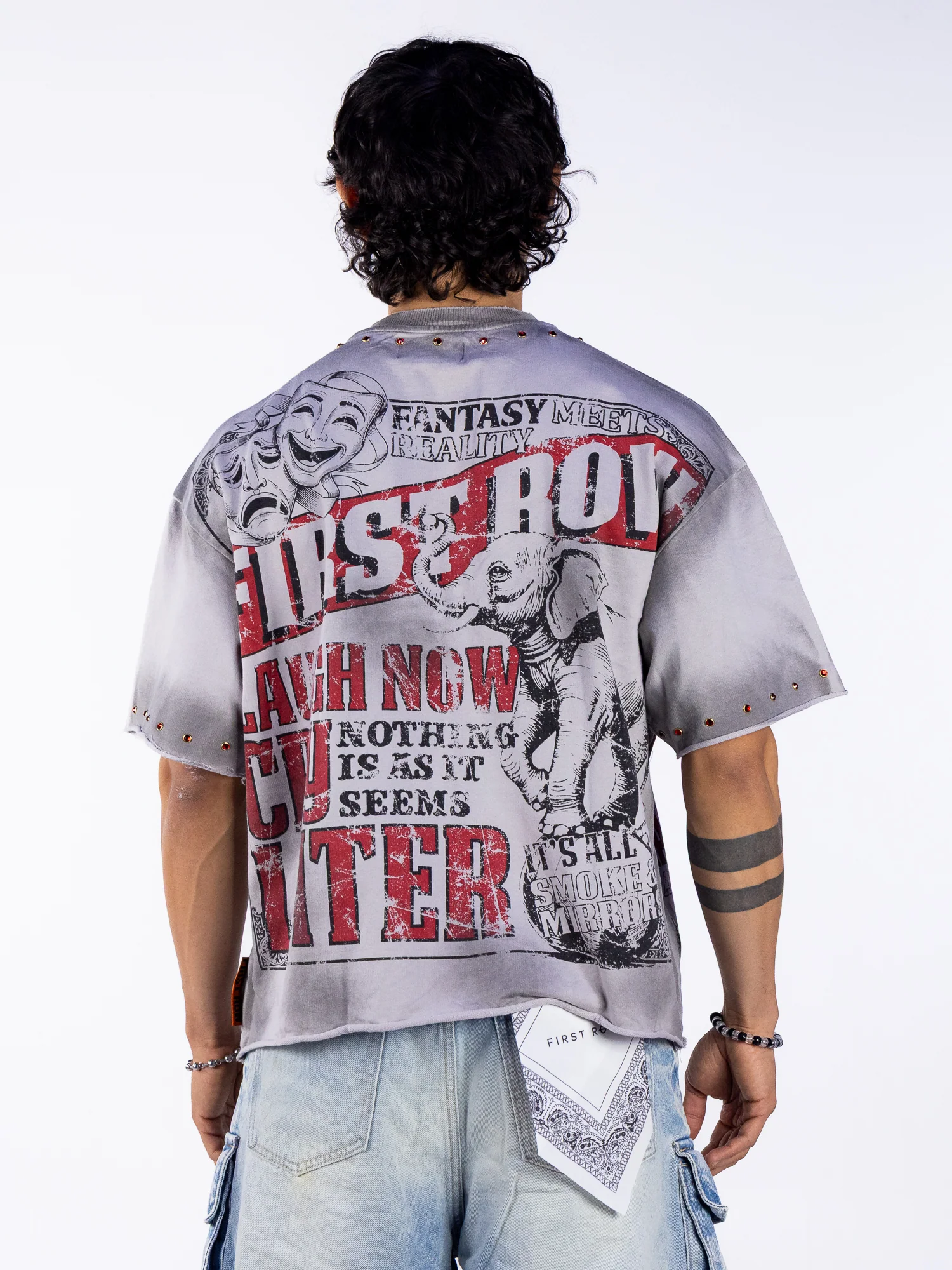 Dark Circus Men's Gray Tee - Image 4
