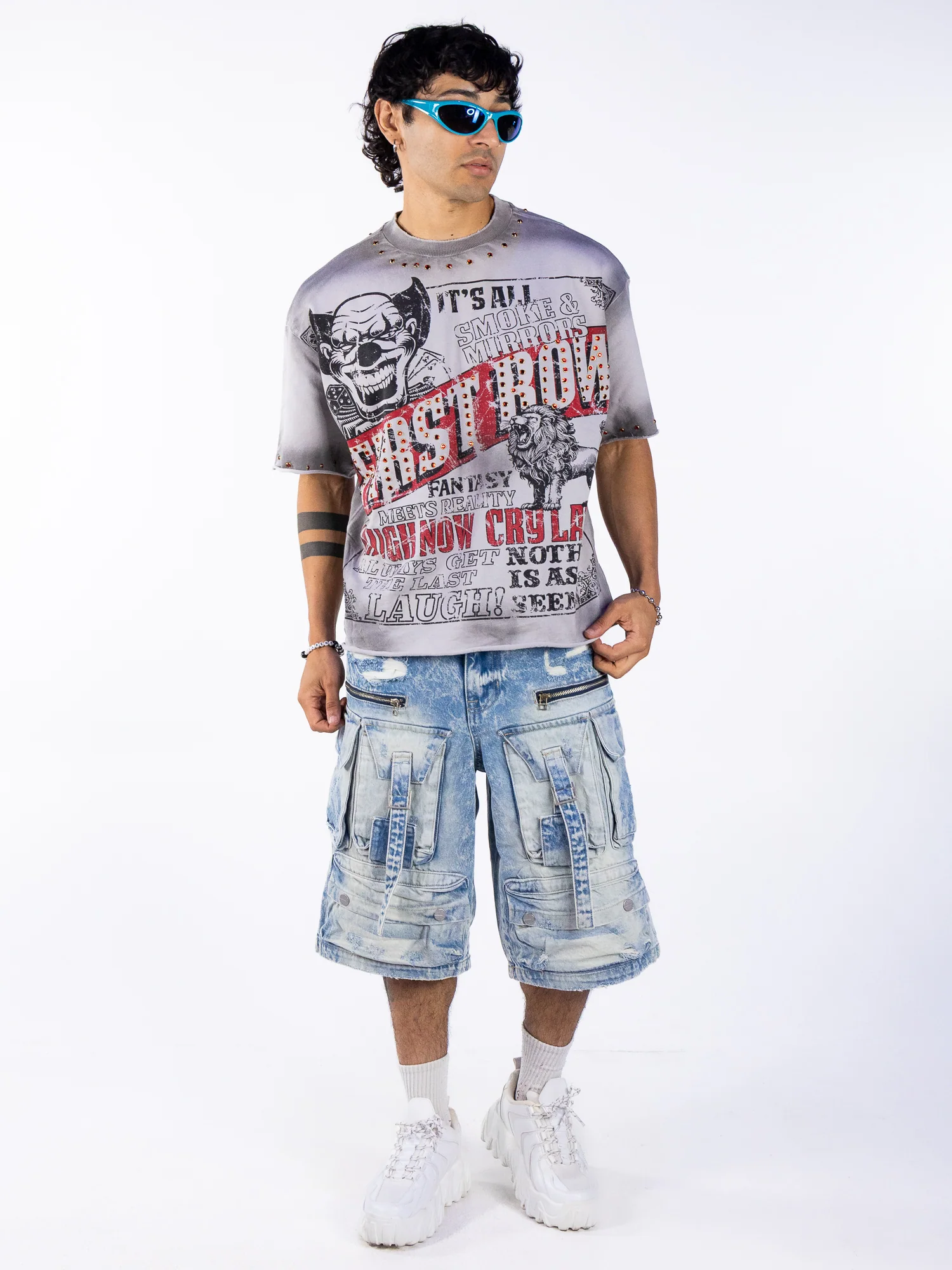 Dark Circus Men's Gray Tee - Image 5