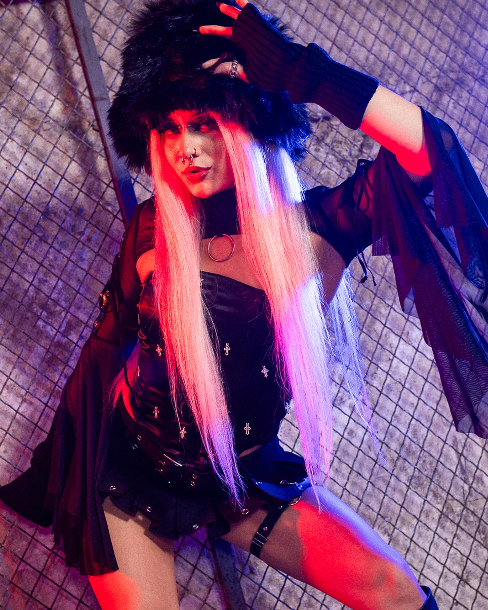 Dark Moonlight Women's Black Mesh Shrug - Image 2