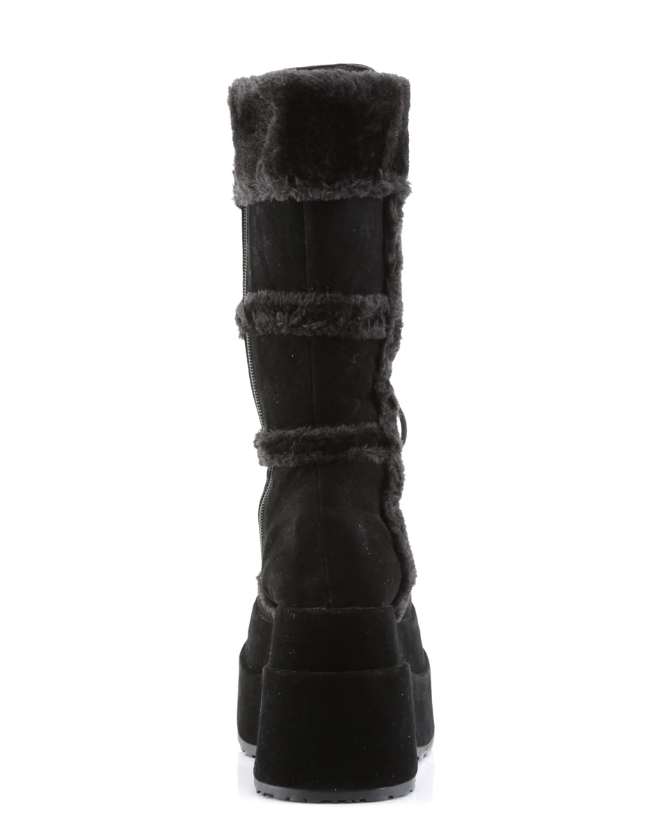 Demonia Black Bear Faux Fur Women's Boots - Image 8