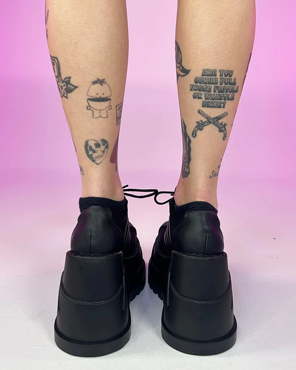 Demonia Stomp Women's Oxford Black Platforms - Image 5