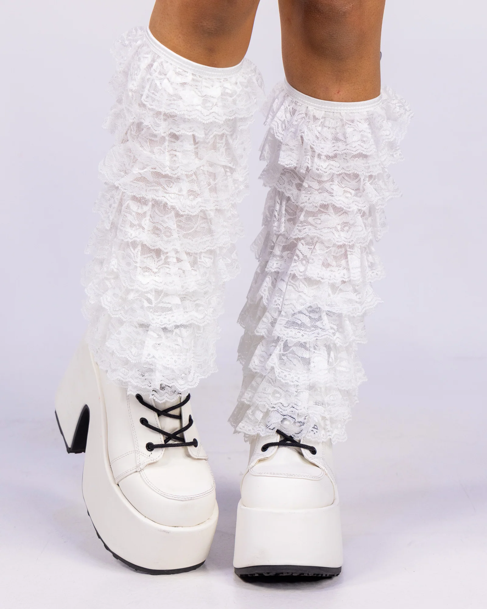 Demure Ruffle Lace Women's Leg Warmers