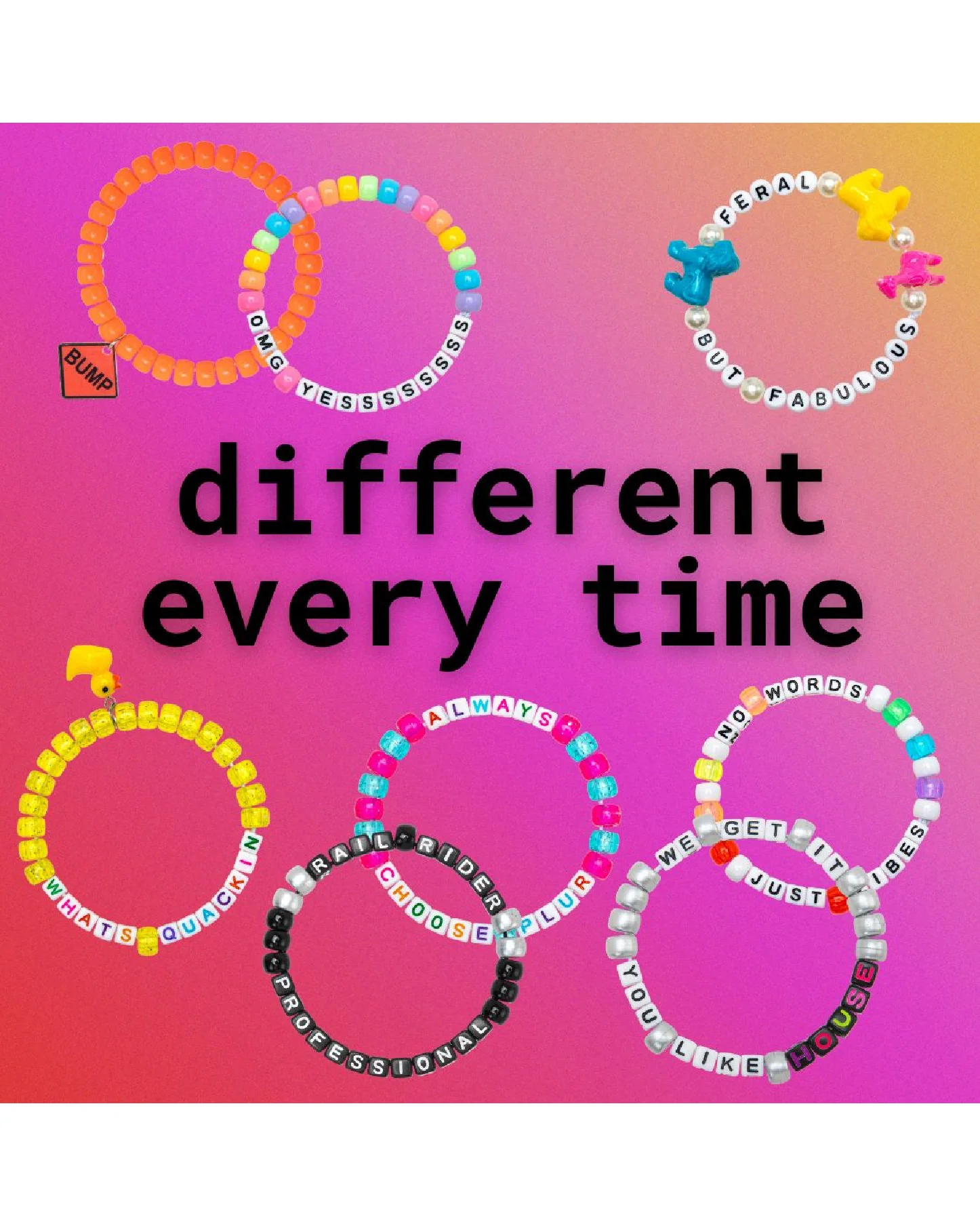 "EDM Life" 13pc Pre-Made Kandi Bracelets - Image 2