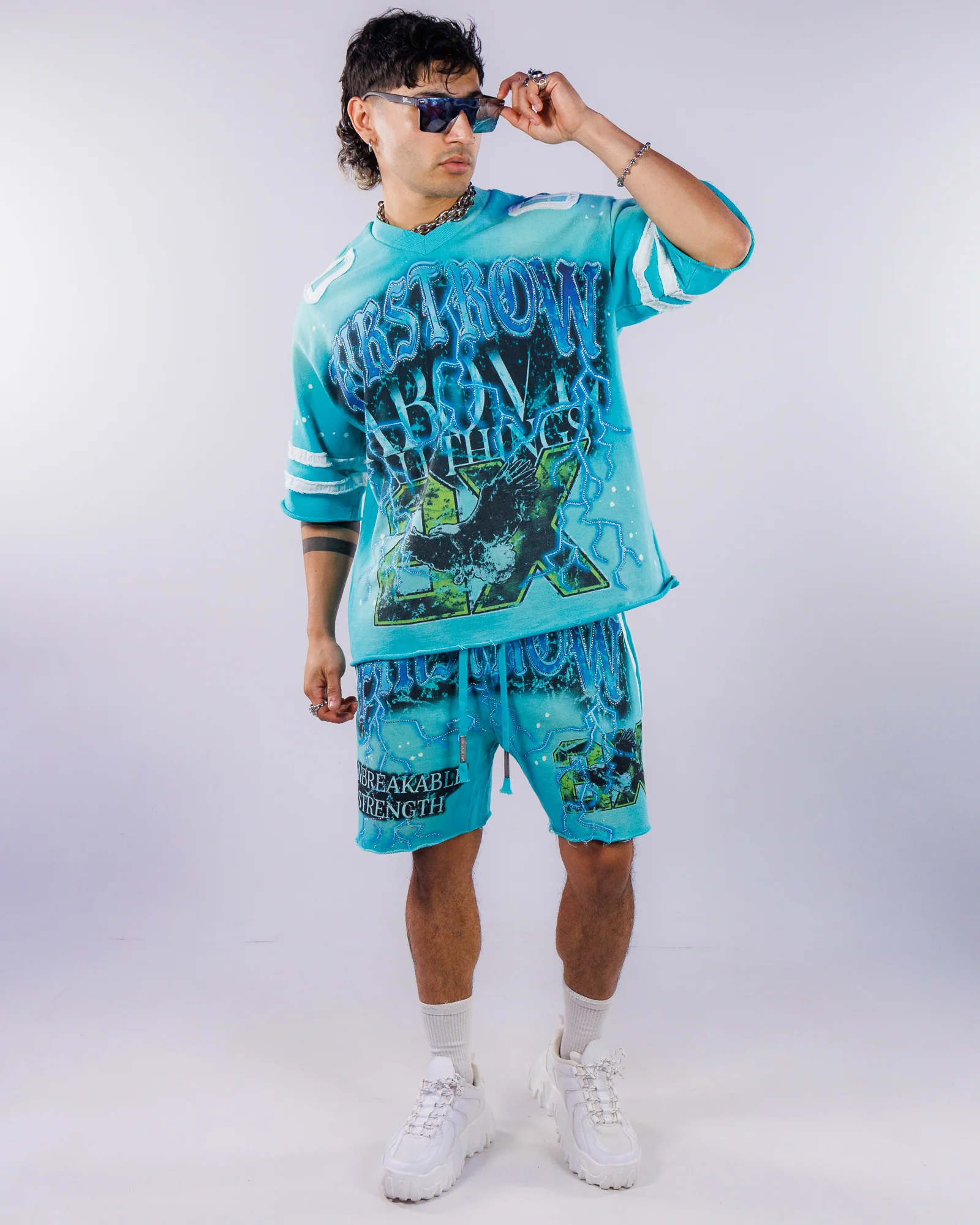 Electric Storm Men's Blue Tee - Image 2