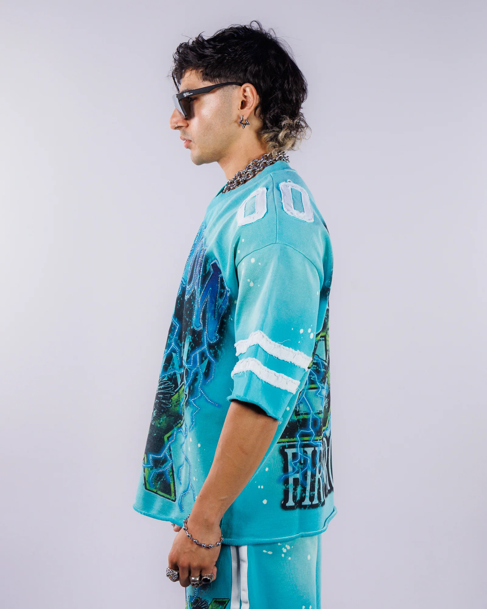 Electric Storm Men's Blue Tee - Image 4