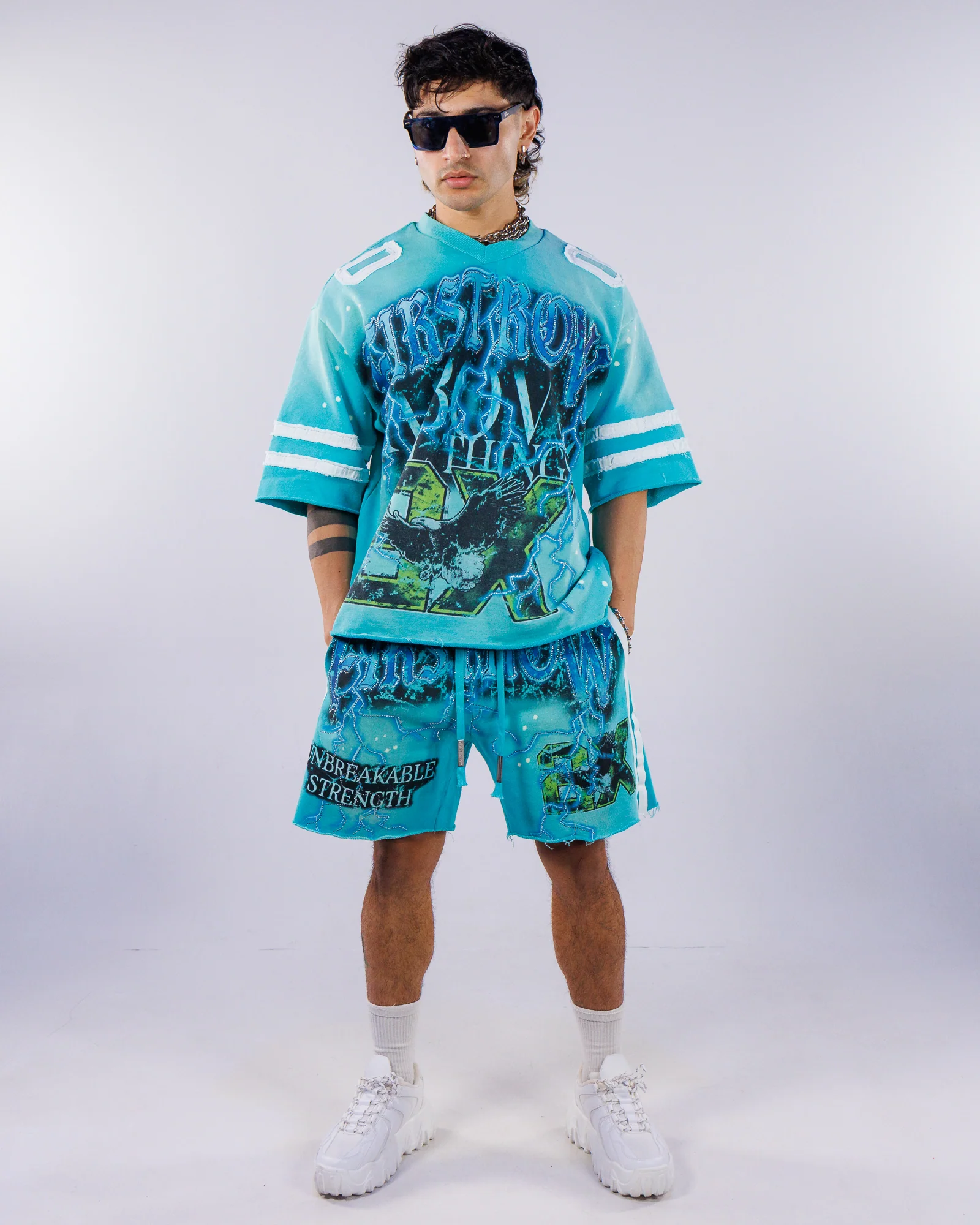 Electric Storm Men's Blue Tee - Image 5