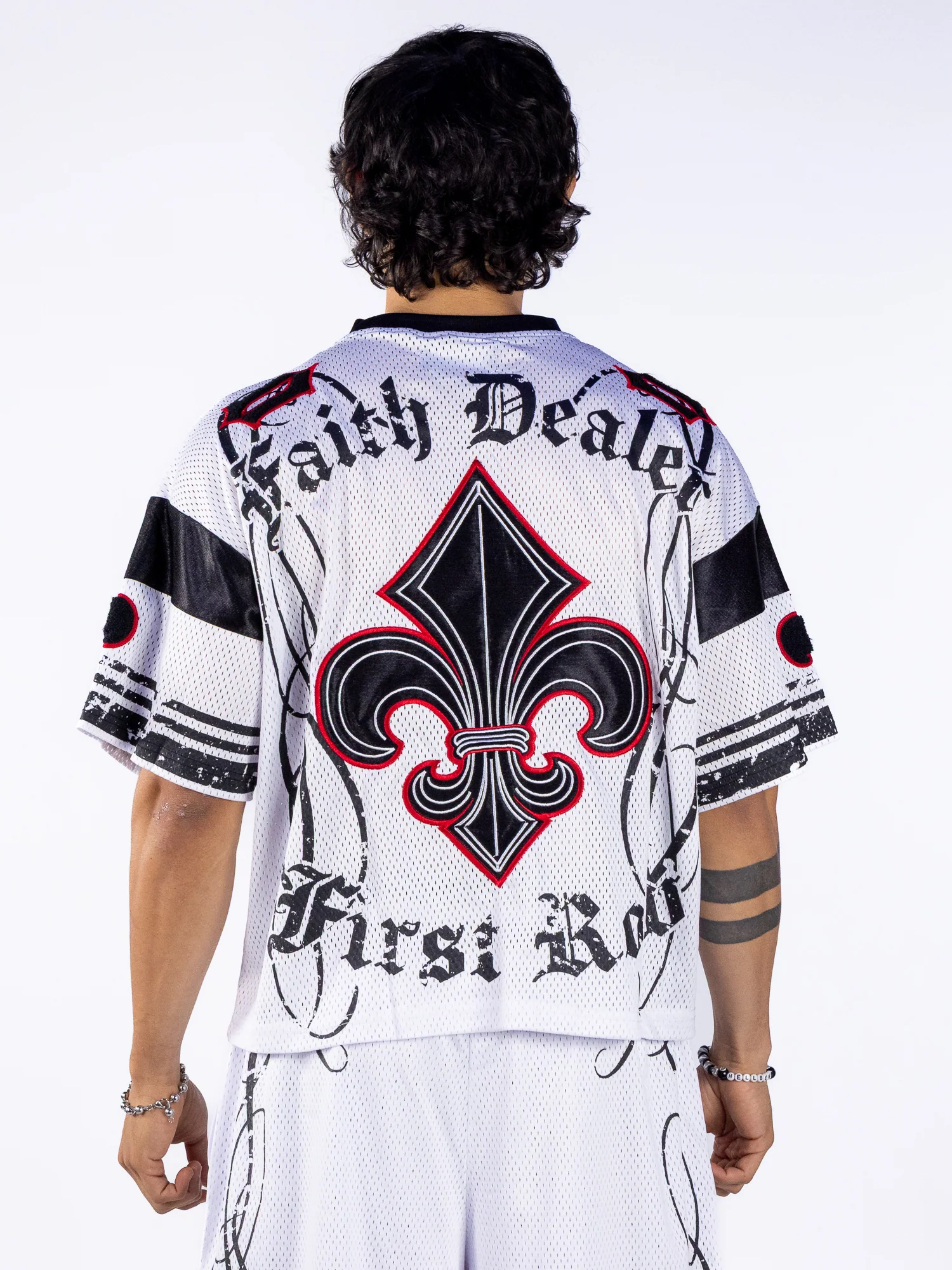 Faith Dealer Men's White Football Jersey - Image 5