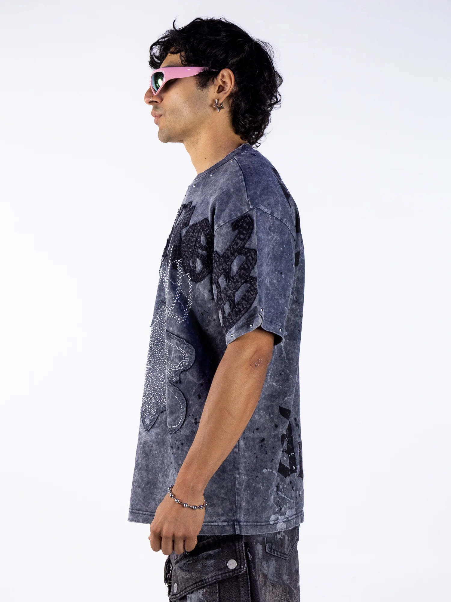 Faith Fleur De Lis Men's Black Wash Tee - Image 3