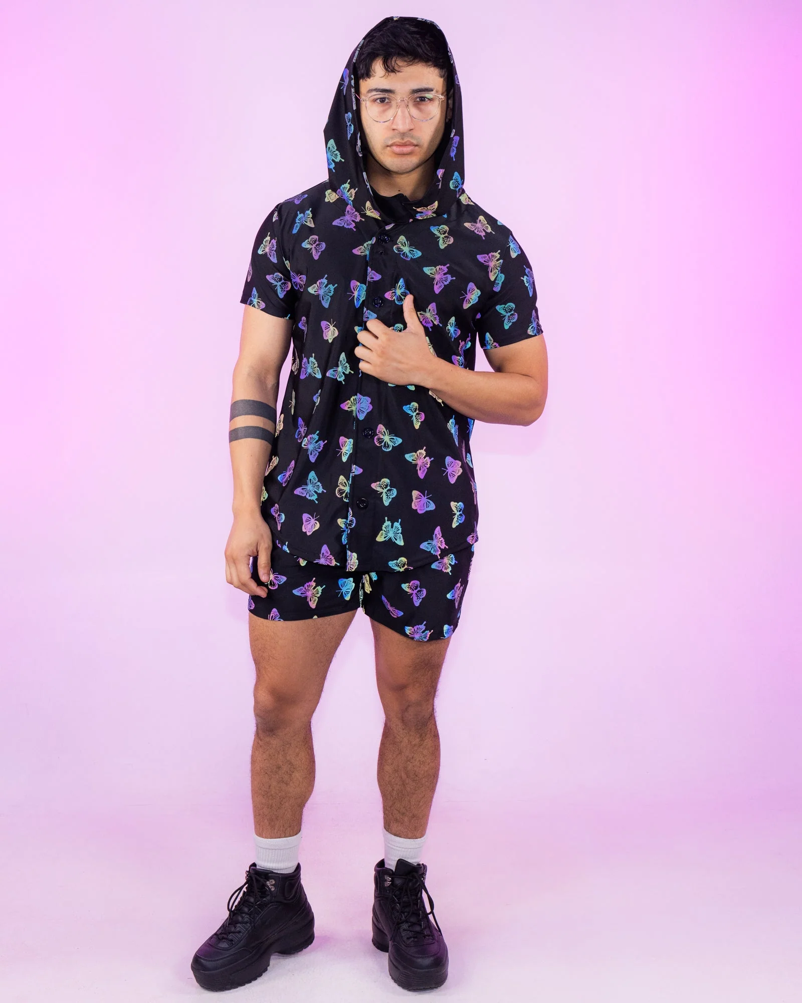 Flash Reflective Butterfly Drawstring Shorts - Image 10