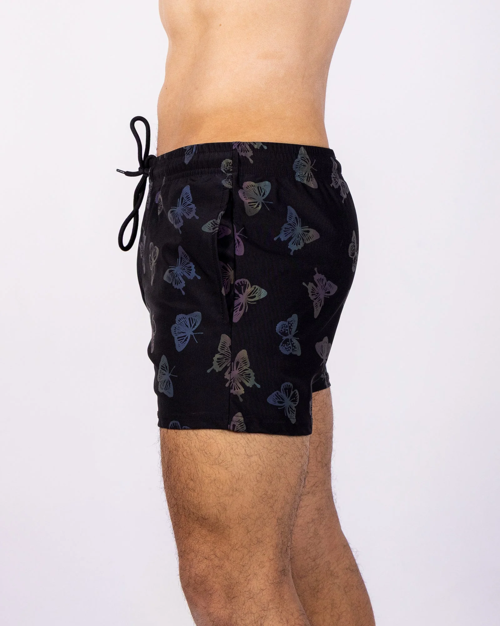 Flash Reflective Butterfly Drawstring Shorts - Image 5