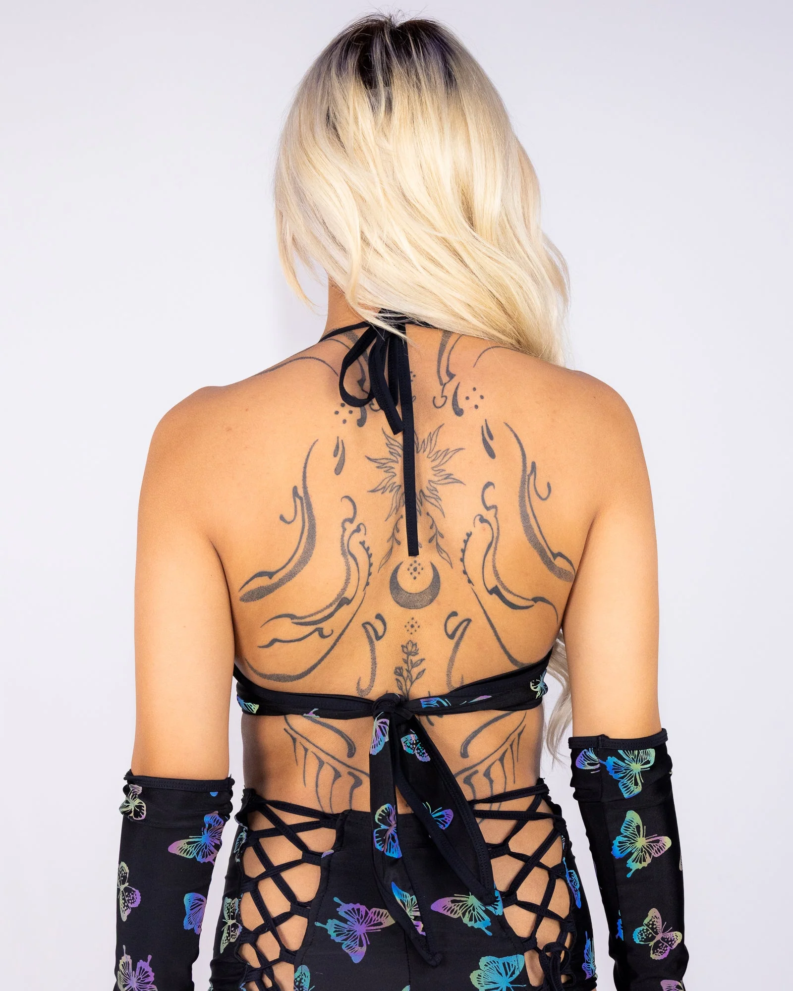 Flash Reflective Butterfly Women's O-Ring Halter Top - Image 5