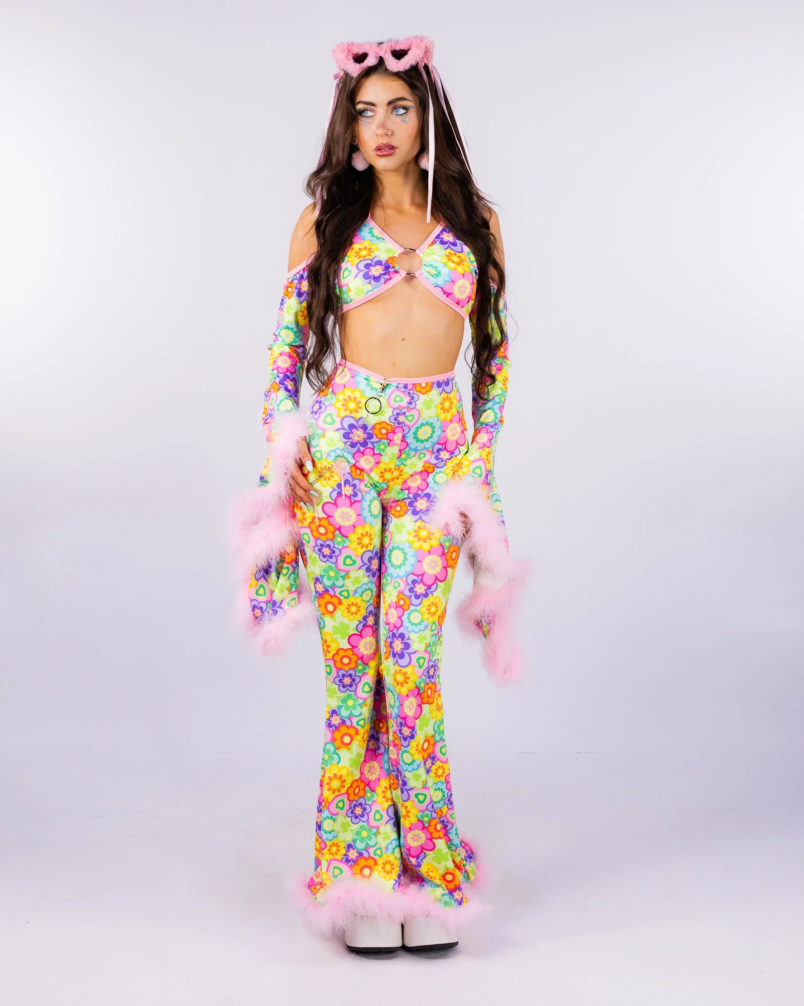 Flower Power Women's Bell Sleeve Halter Top - Image 5