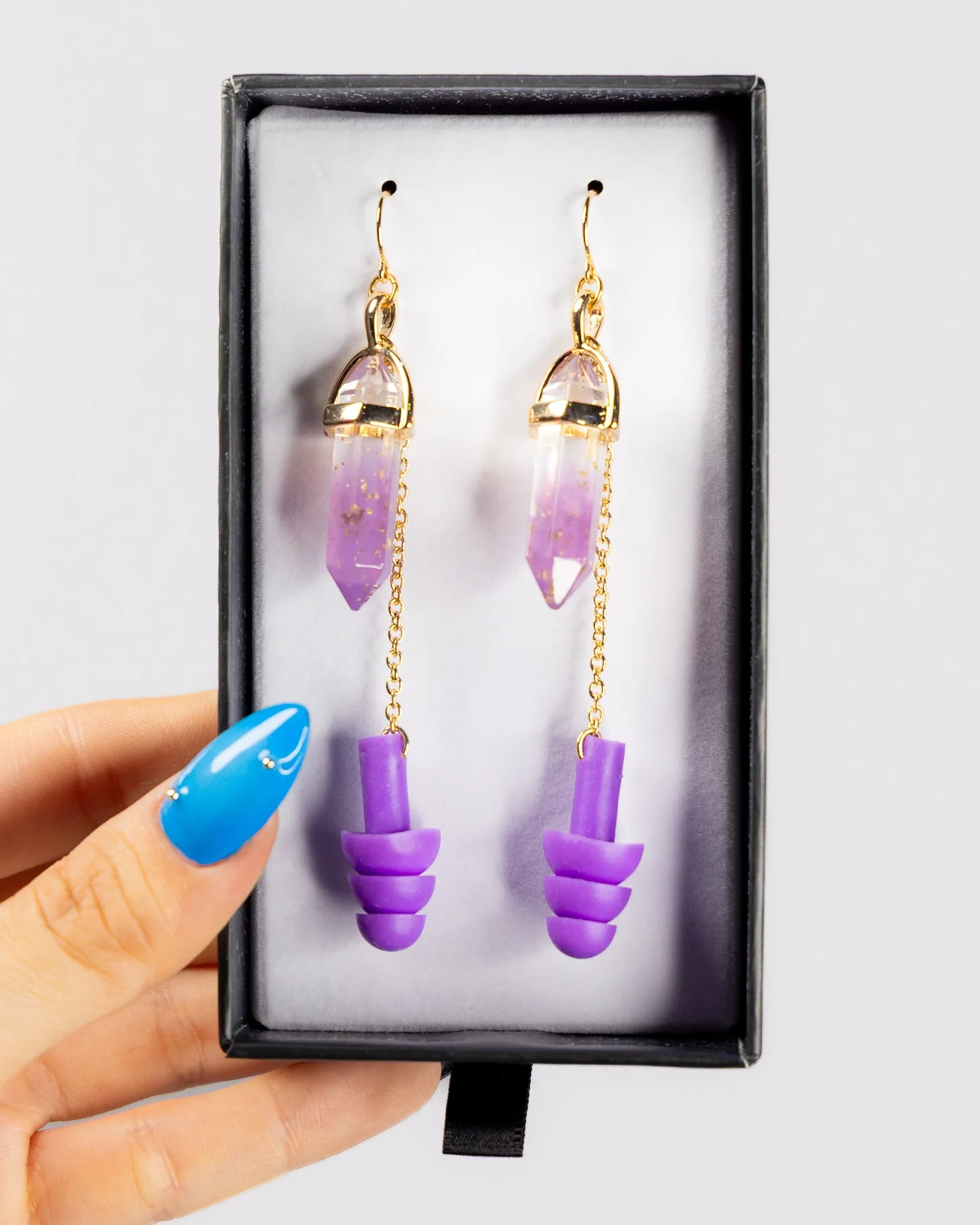 Glitter Crystal Earplug Earrings