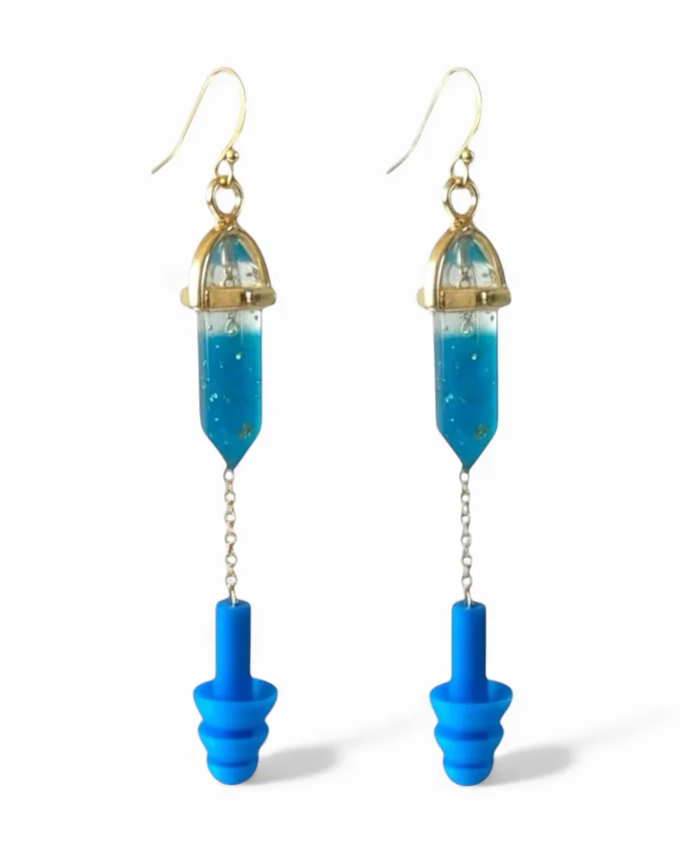 Glitter Crystal Earplug Earrings - Image 6