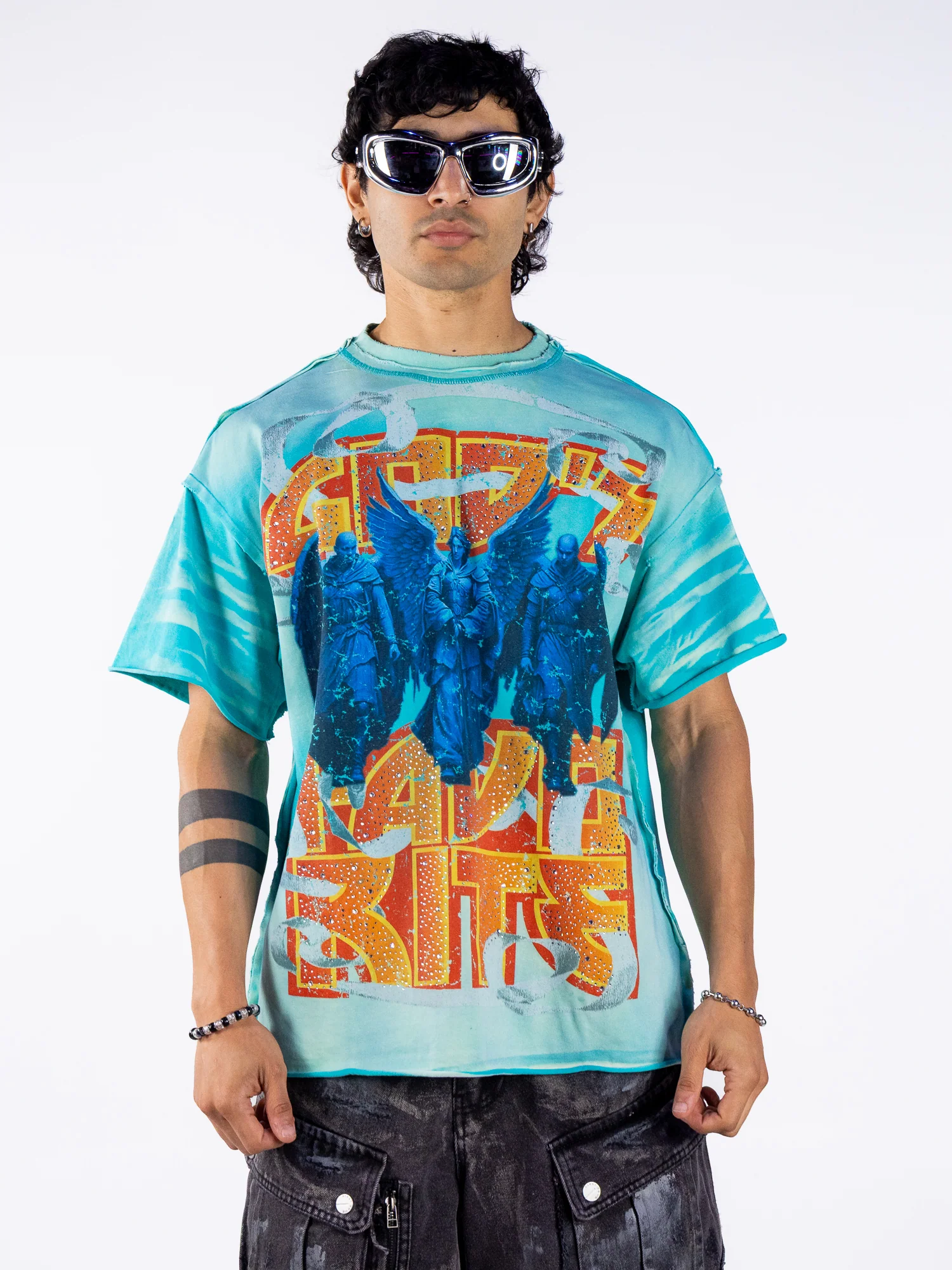 God's Favorite Guardian Men's Blue Tee - Image 2