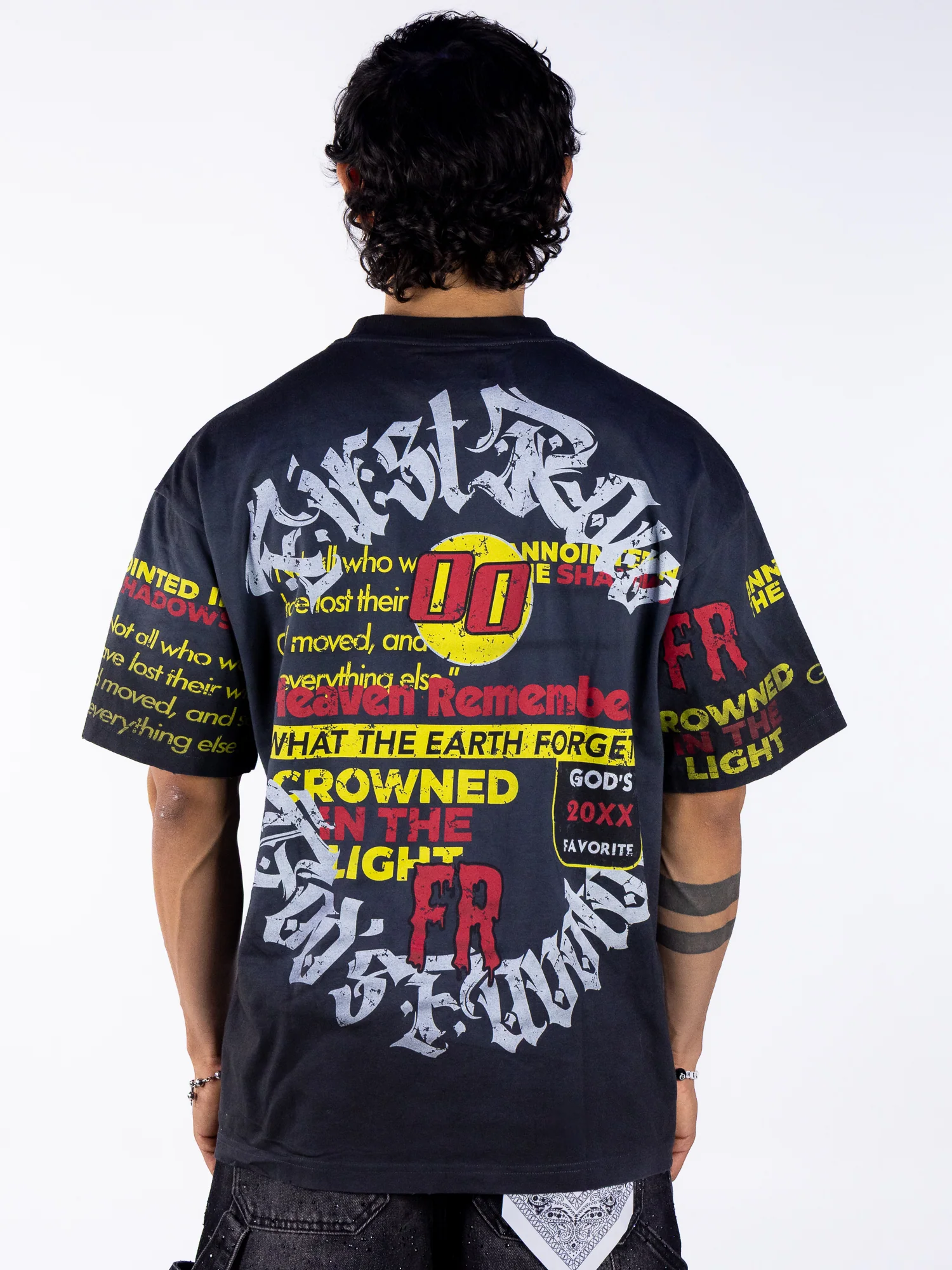God's Favorite Sacred Chaos Men's Black Tee - Image 5