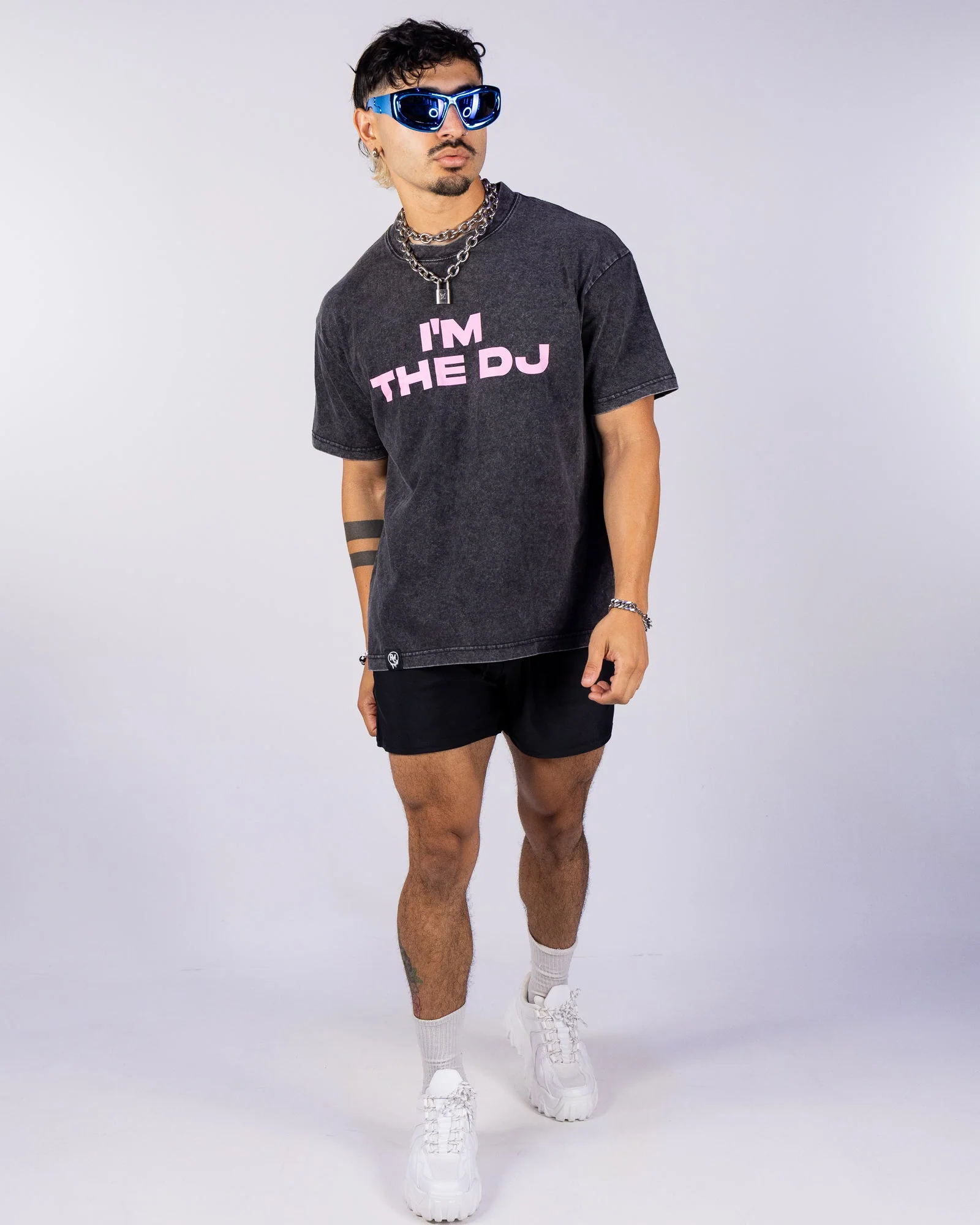 I'm The DJ Men's Black/Pink T-Shirt - Image 7