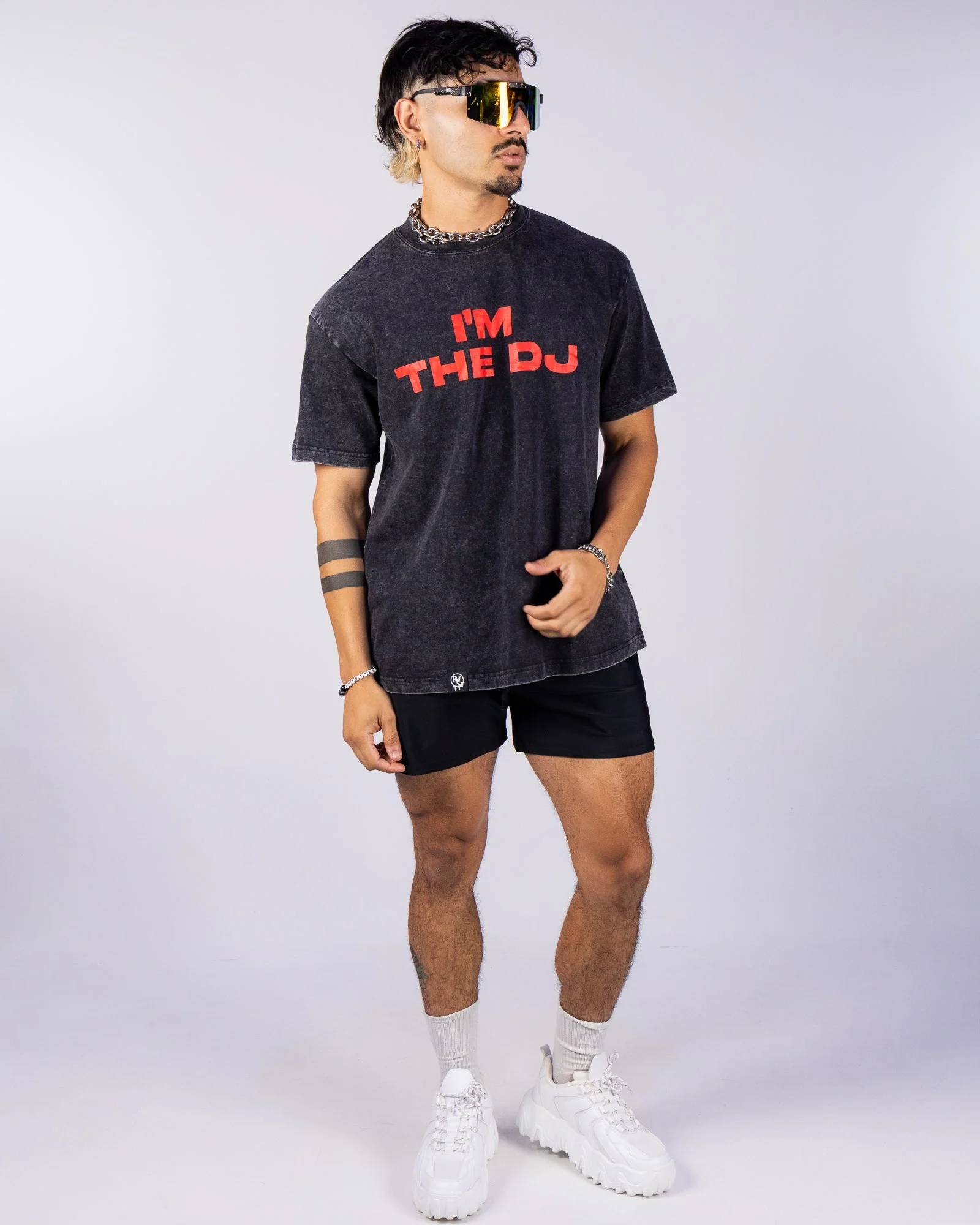 I'm The DJ Men's Black/Red T-Shirt - Image 3