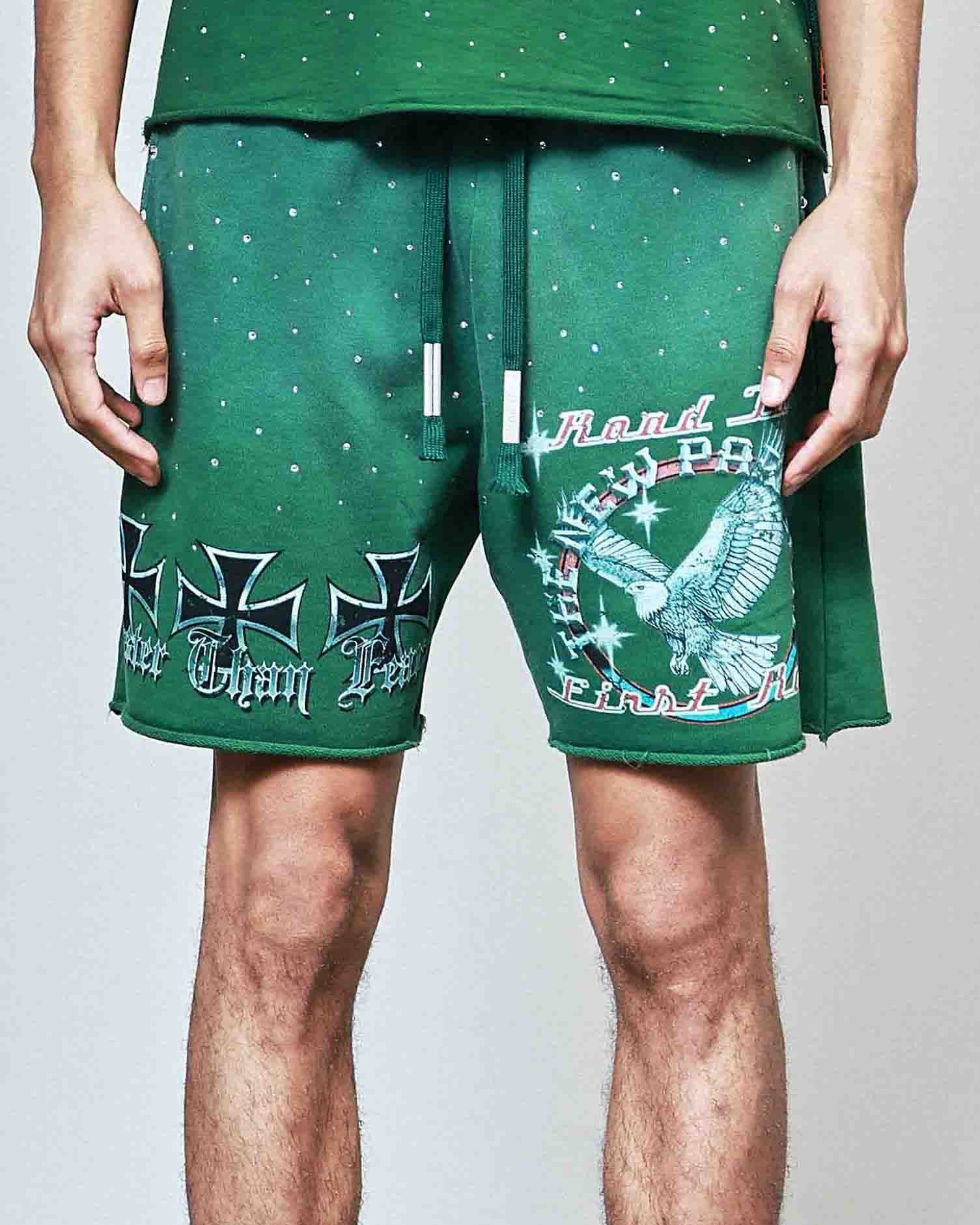 Iron Faith Men's Green Shorts - Image 8