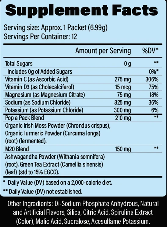 M2O Pop A Pack - Electrolyte Drink Mix (12 Pop Packs) - Image 8
