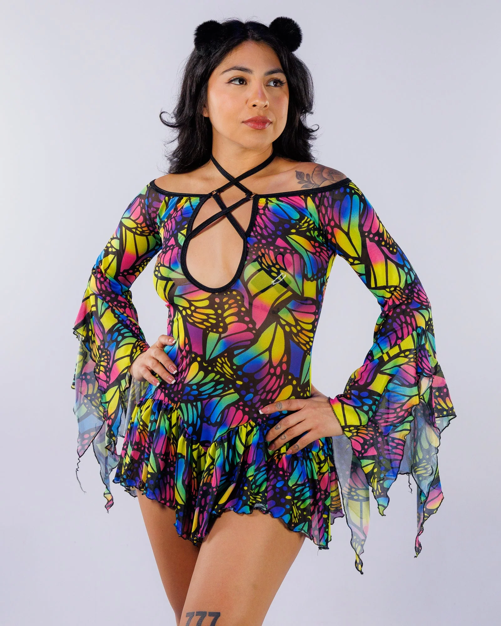Madame Butterfly Women's Flow Mesh Dress - Image 2