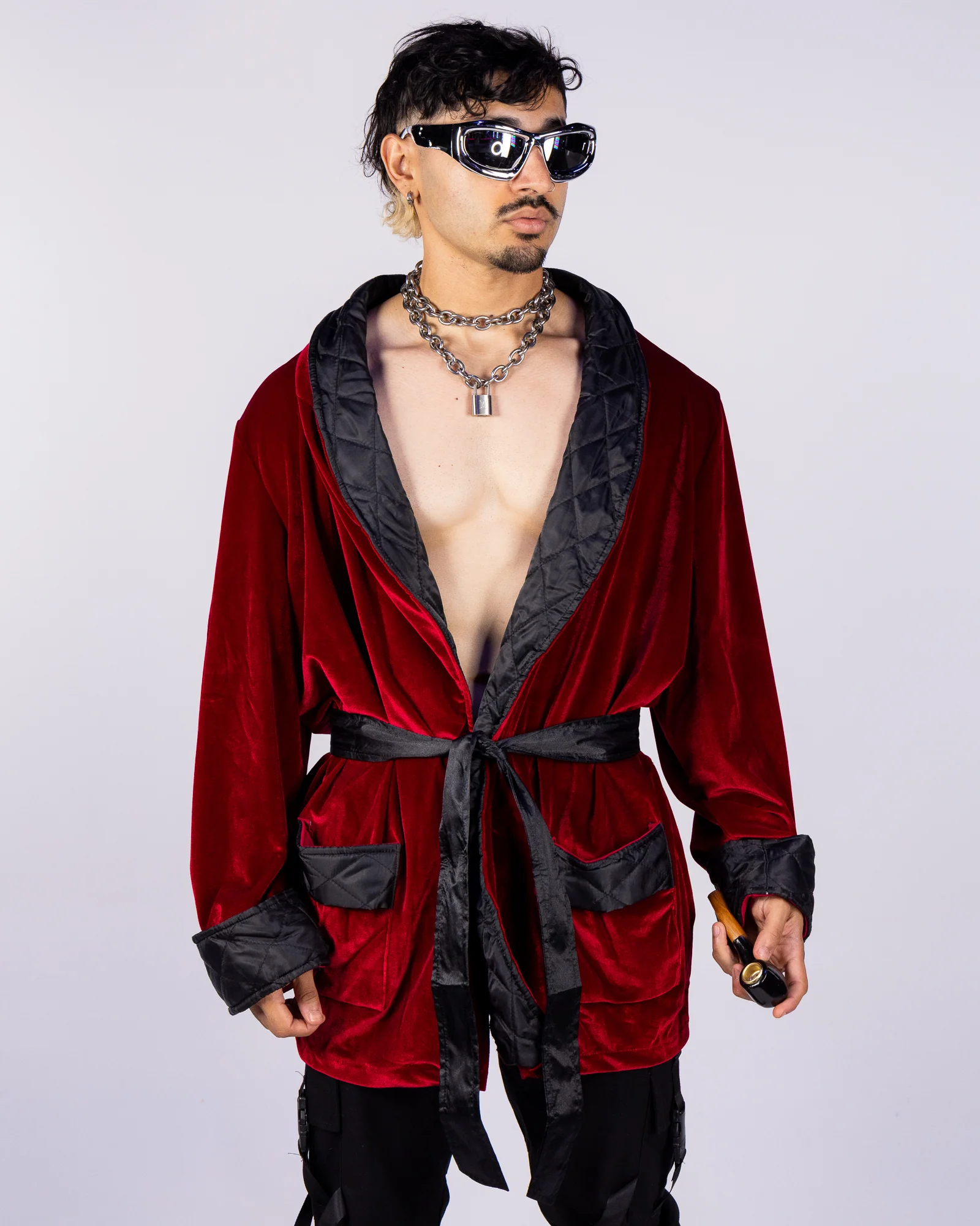 Mansion Bachelor Men's 3pc Burgundy Costume - Image 2