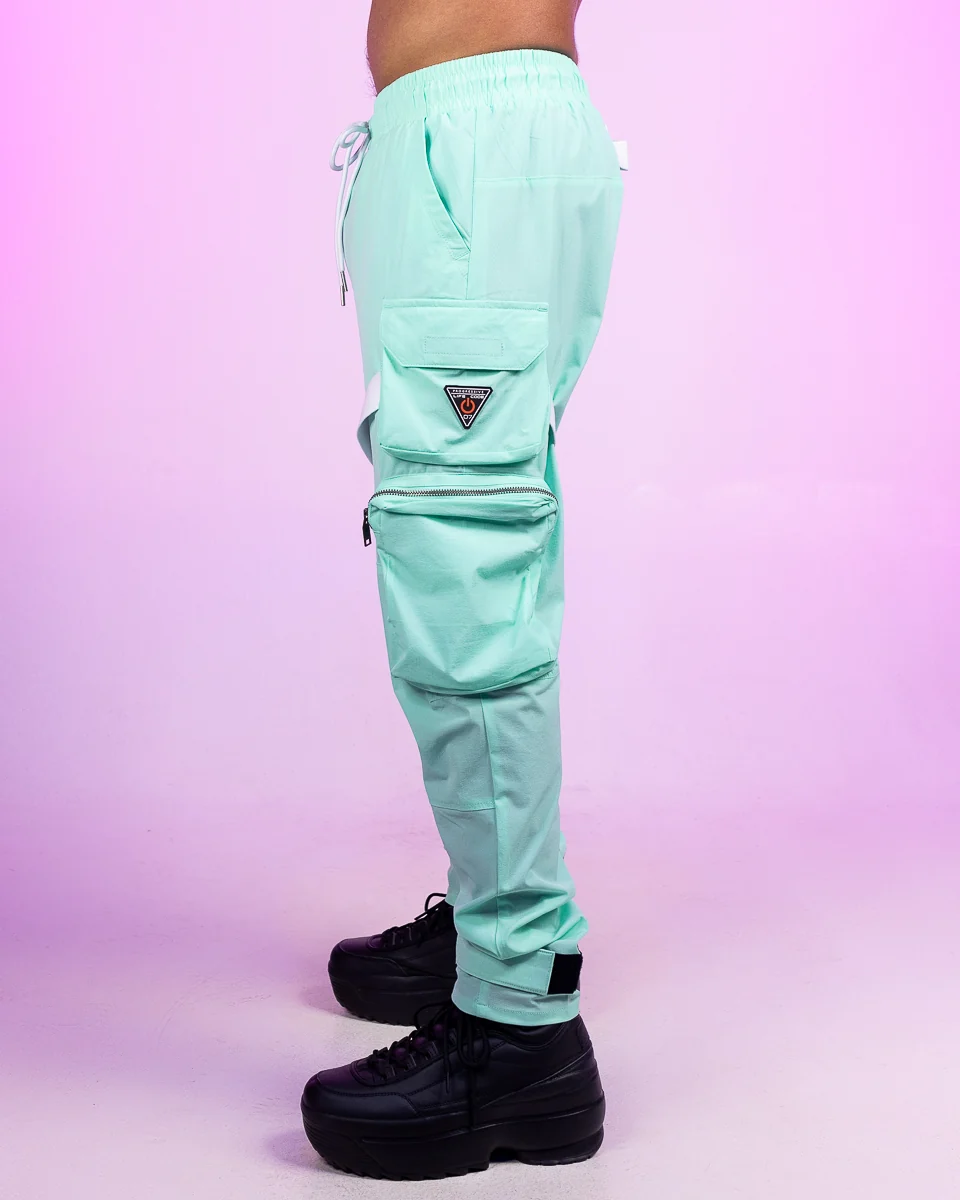 Mint Green Unisex Strap Cargo Pants - Image 2