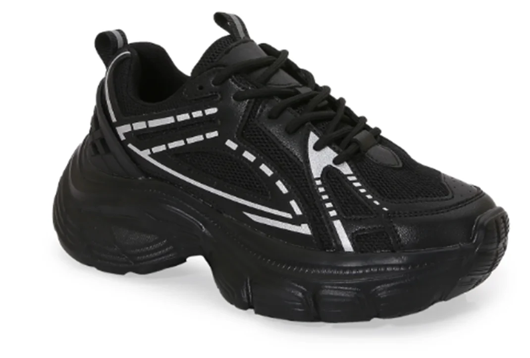 No Nonsense Women's Black Chunky Sneakers - Image 4
