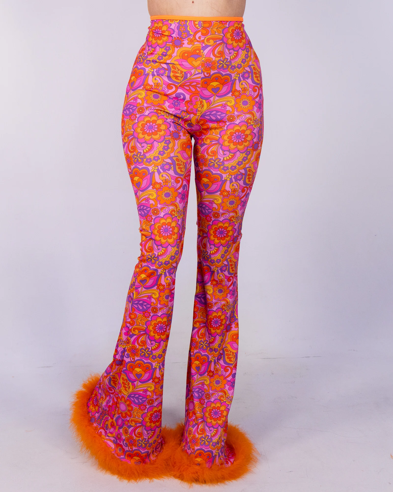 Orange Paisley Daze Bell Bottom Pants