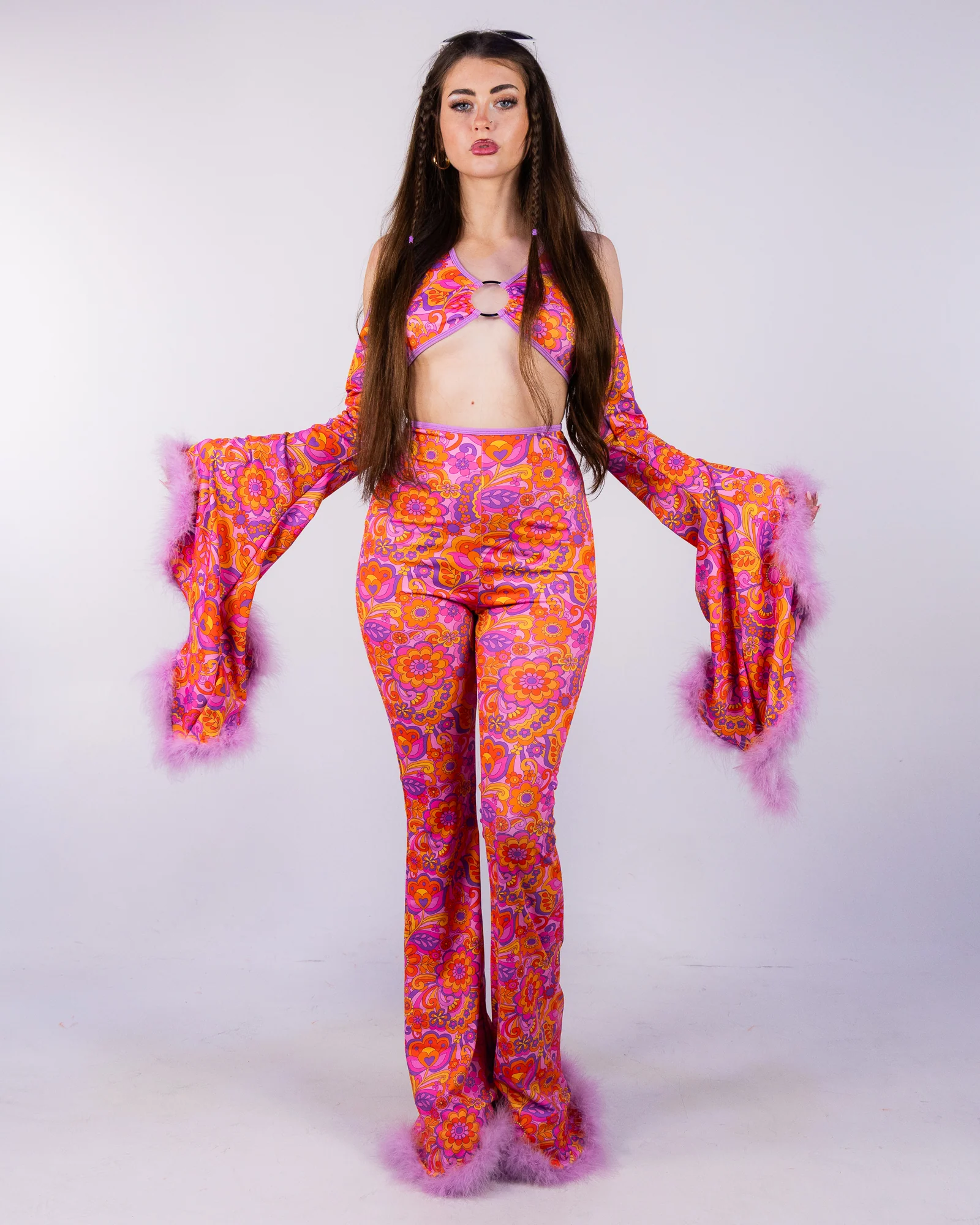 Lavender Paisley Daze Bell Sleeve Halter - Image 4