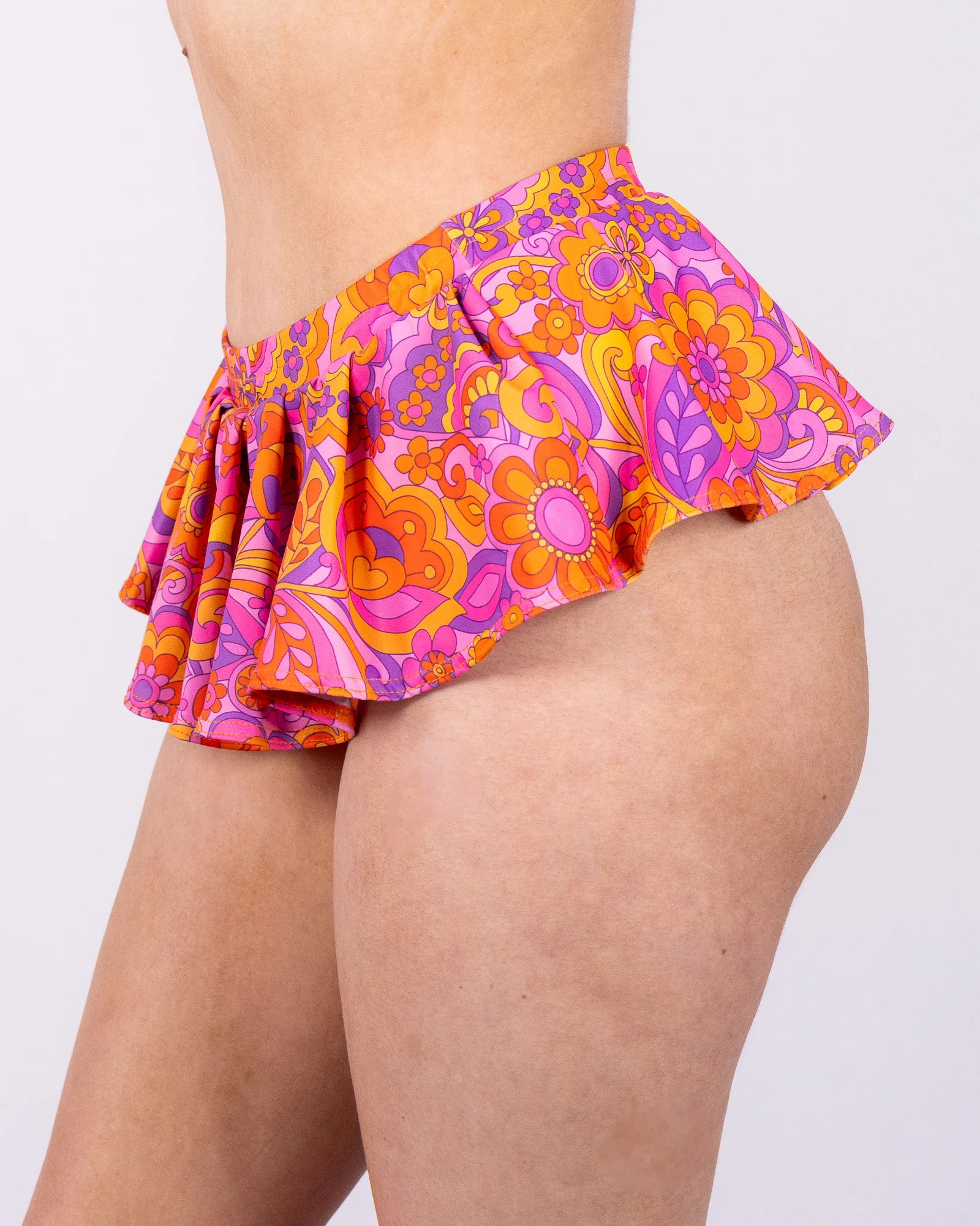 Orange Paisley Daze Ruffle Skirt Bottoms - Image 4
