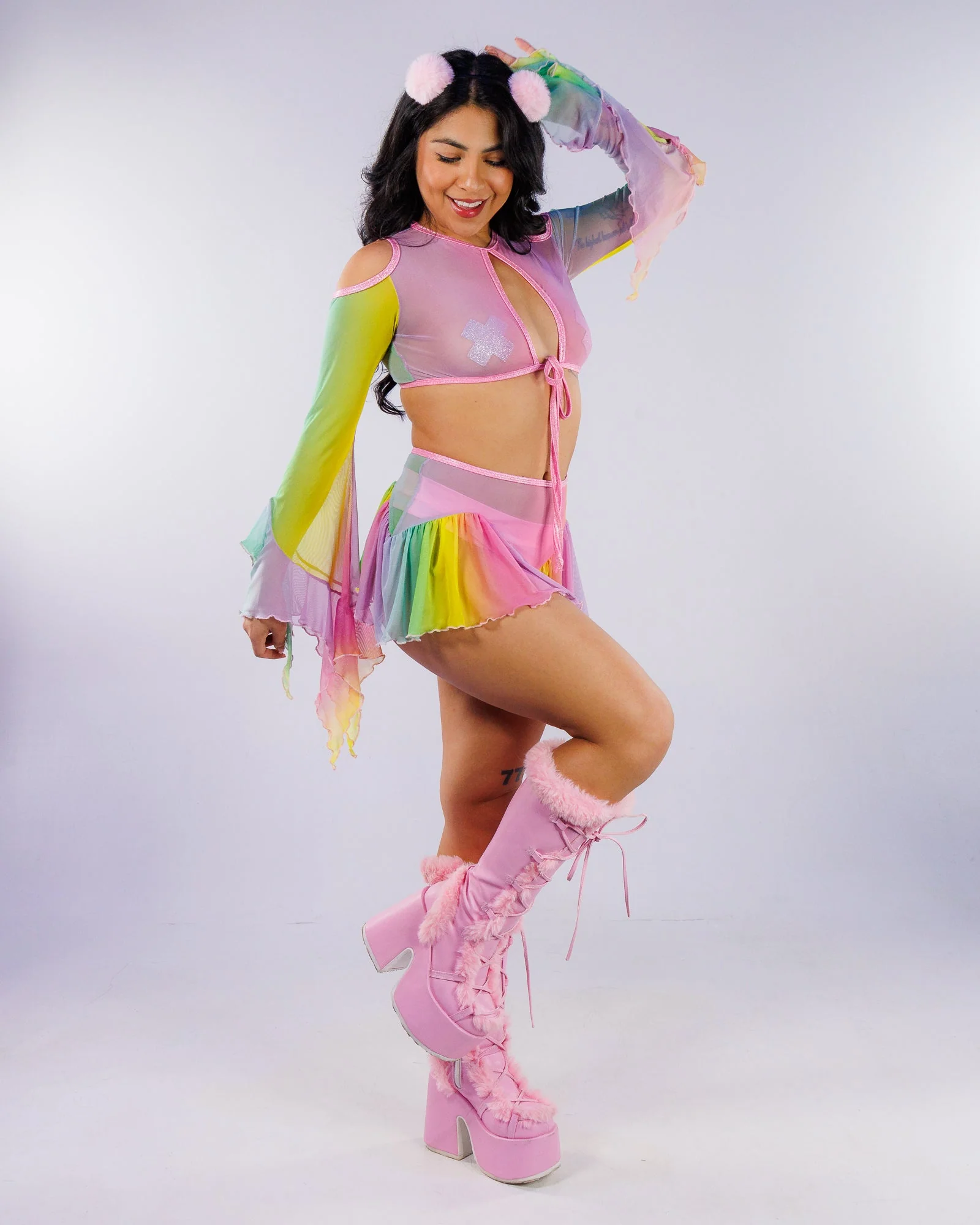 Pastel Rainbow Women's Flow Mesh Set - Image 3