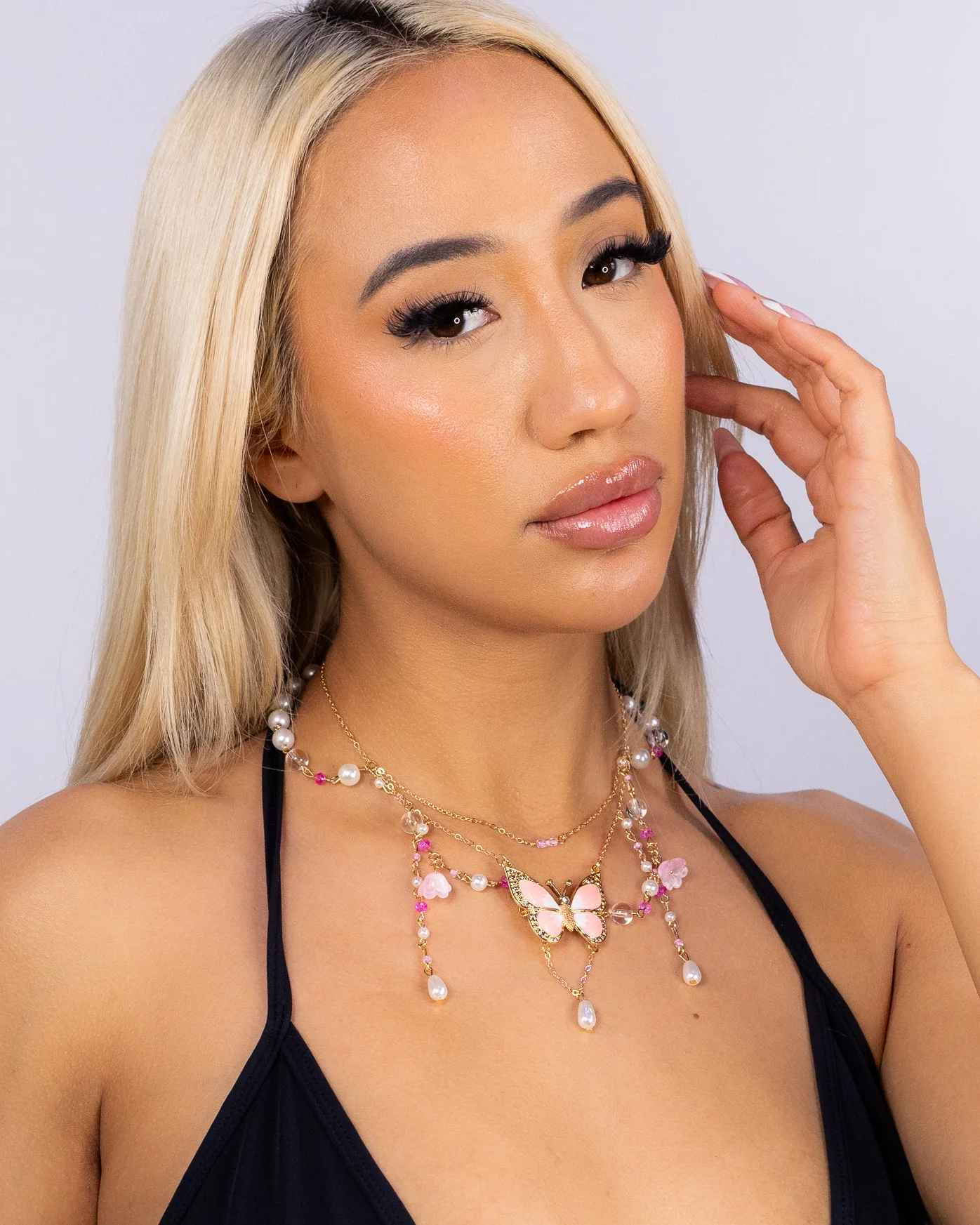 Pearl & Flutter Women's Butterfly Gold Necklace