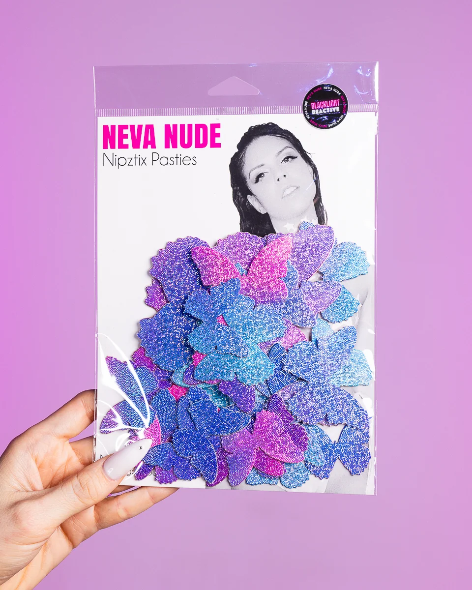Pink/Blue Holo Butterfly Nipple Sticker Top