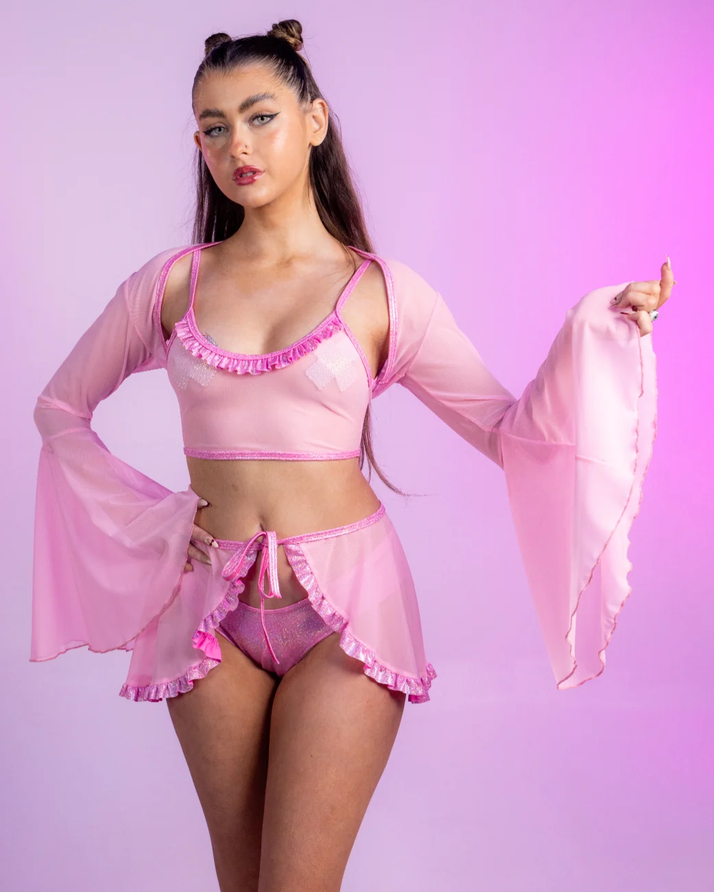 Pink Bubblegum Ruffle Tank Top - Image 2