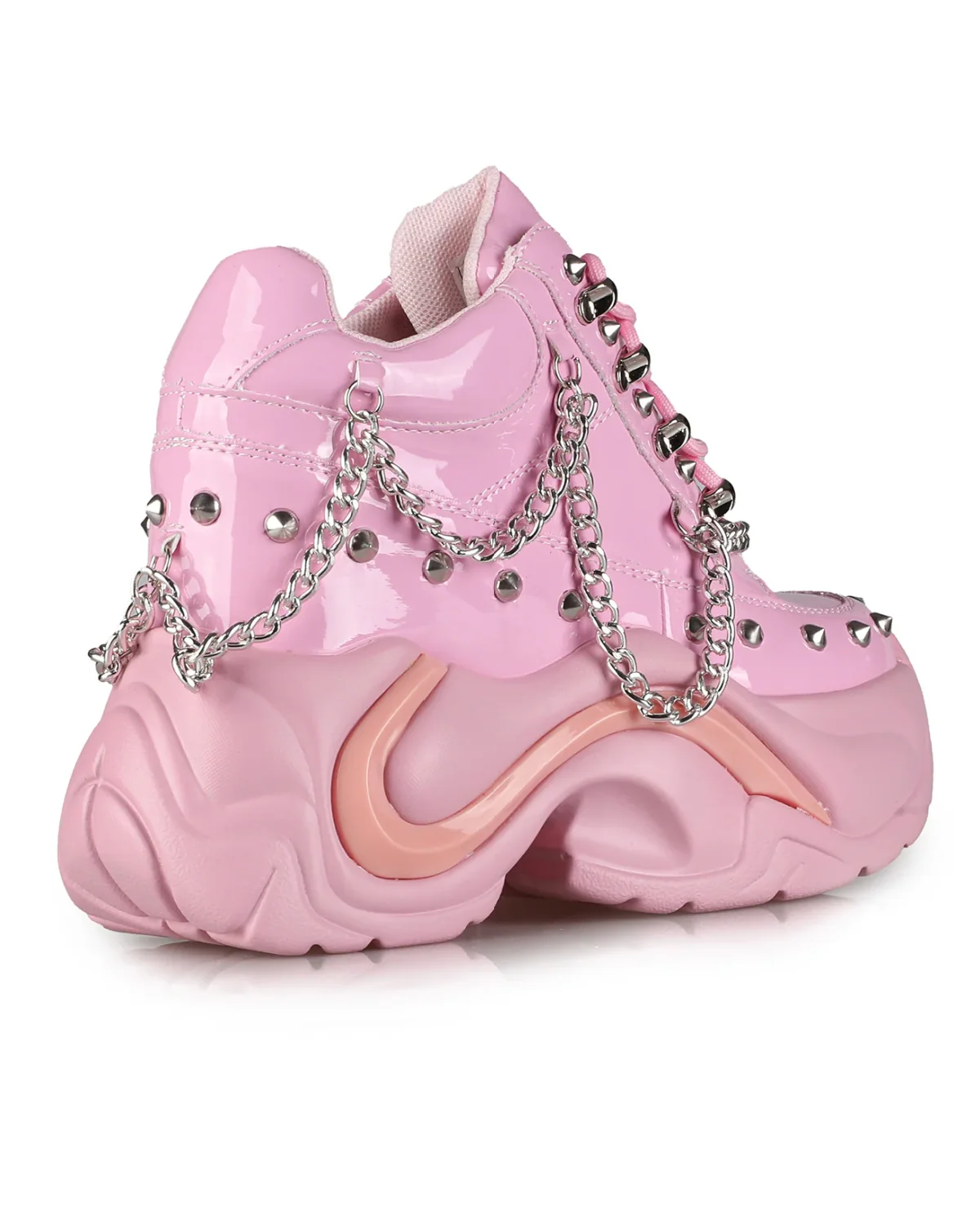 Pink Jupiter Women's Chain Wedge Sneakers - Image 6
