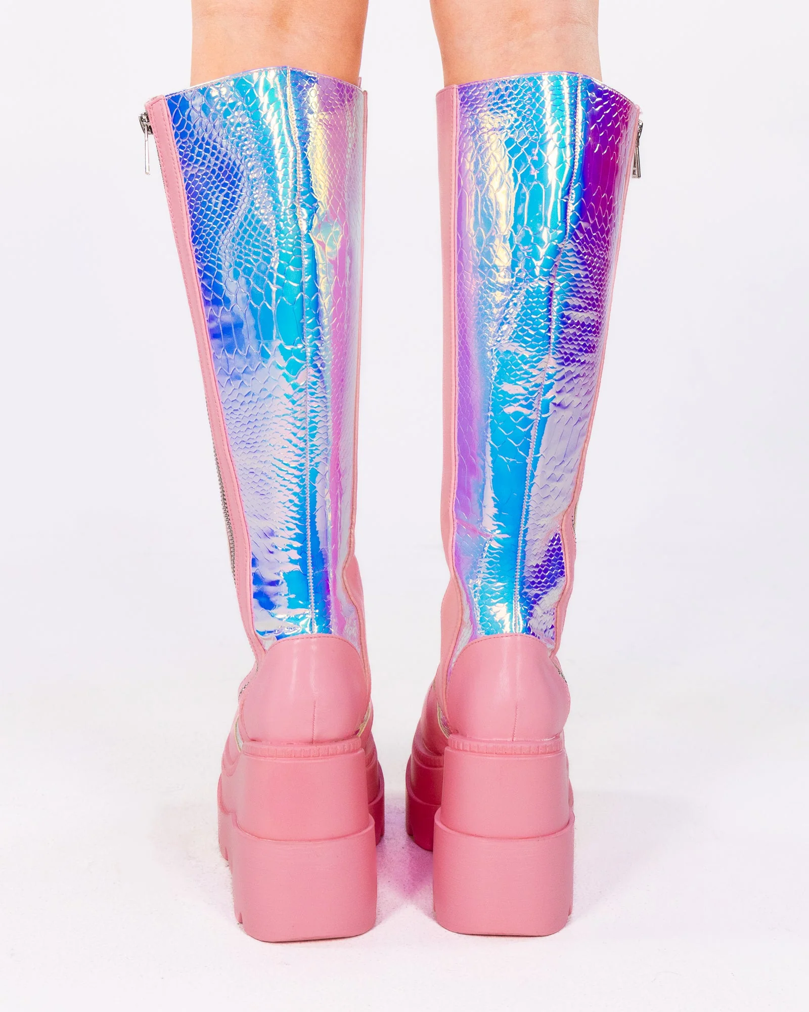 Pink Venom Women's Knee High Platform Boots - Image 3